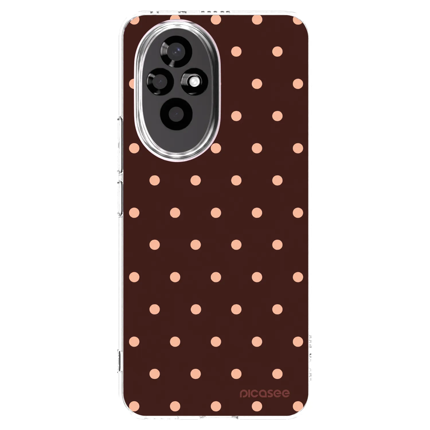 Picasee Honor 200 Pro 5G Hülle - Transparentes Silikon - Peach Dots & Chocolate