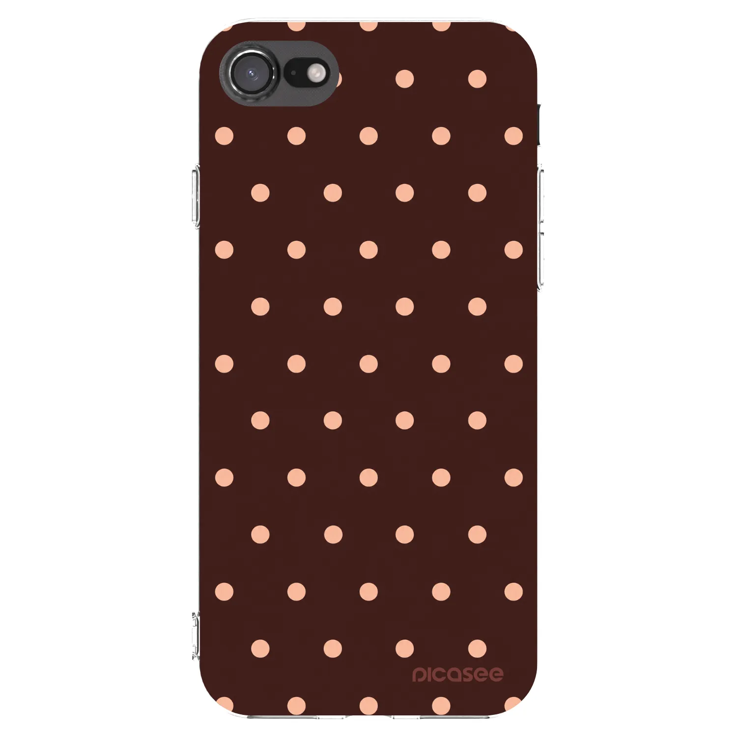 Picasee Apple iPhone 7 Hülle - Transparentes Silikon - Peach Dots & Chocolate