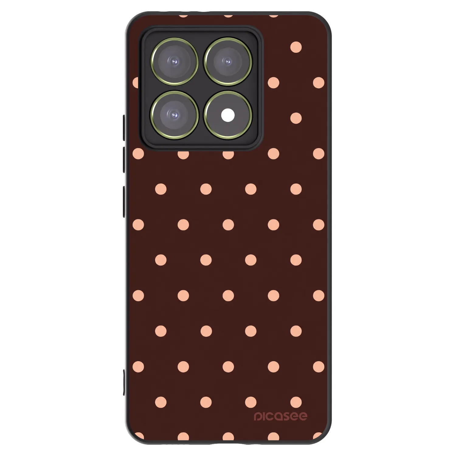 Picasee Xiaomi 14T Hülle - Schwarzes Silikon - Peach Dots & Chocolate