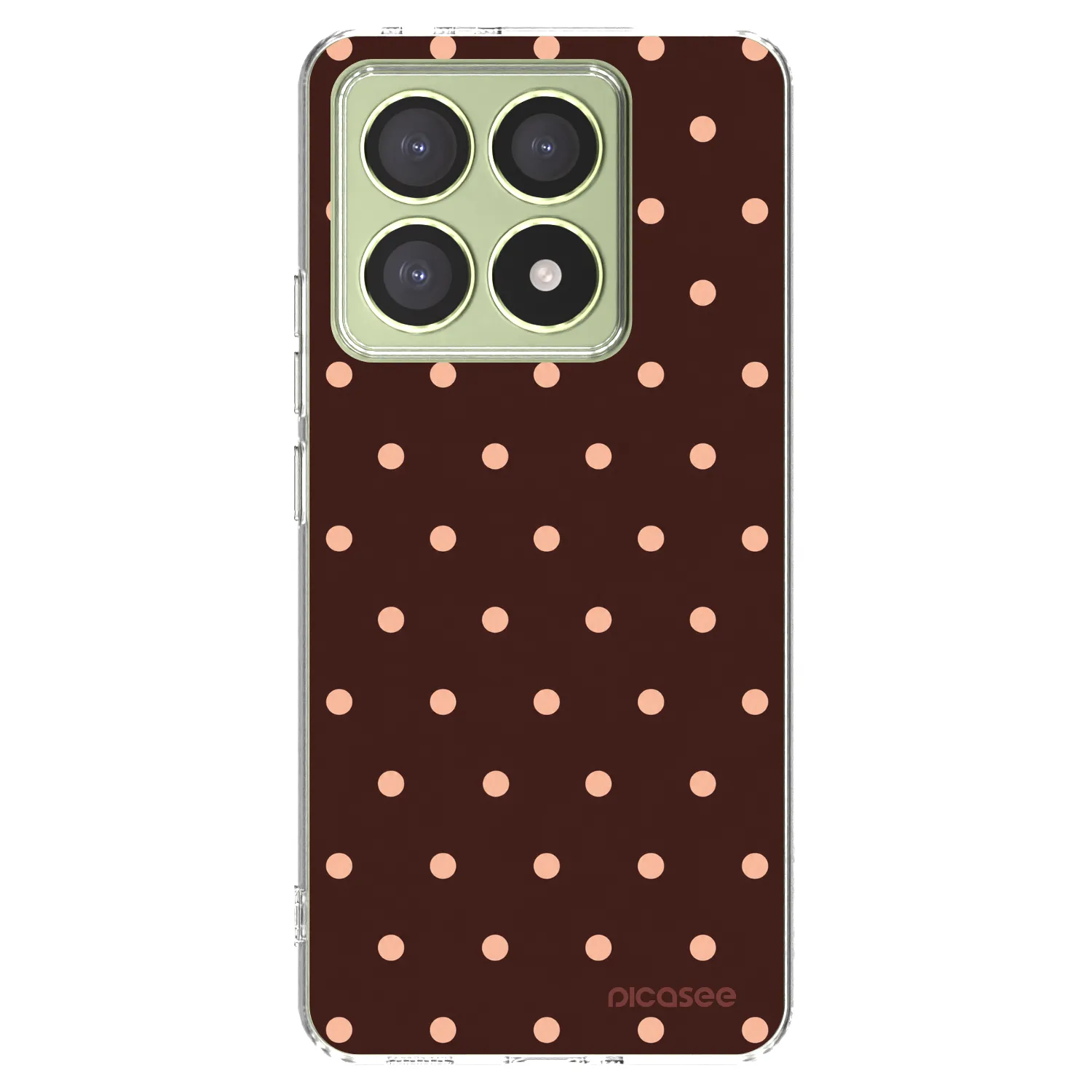 Picasee Xiaomi 14T Hülle - Transparentes Silikon - Peach Dots & Chocolate