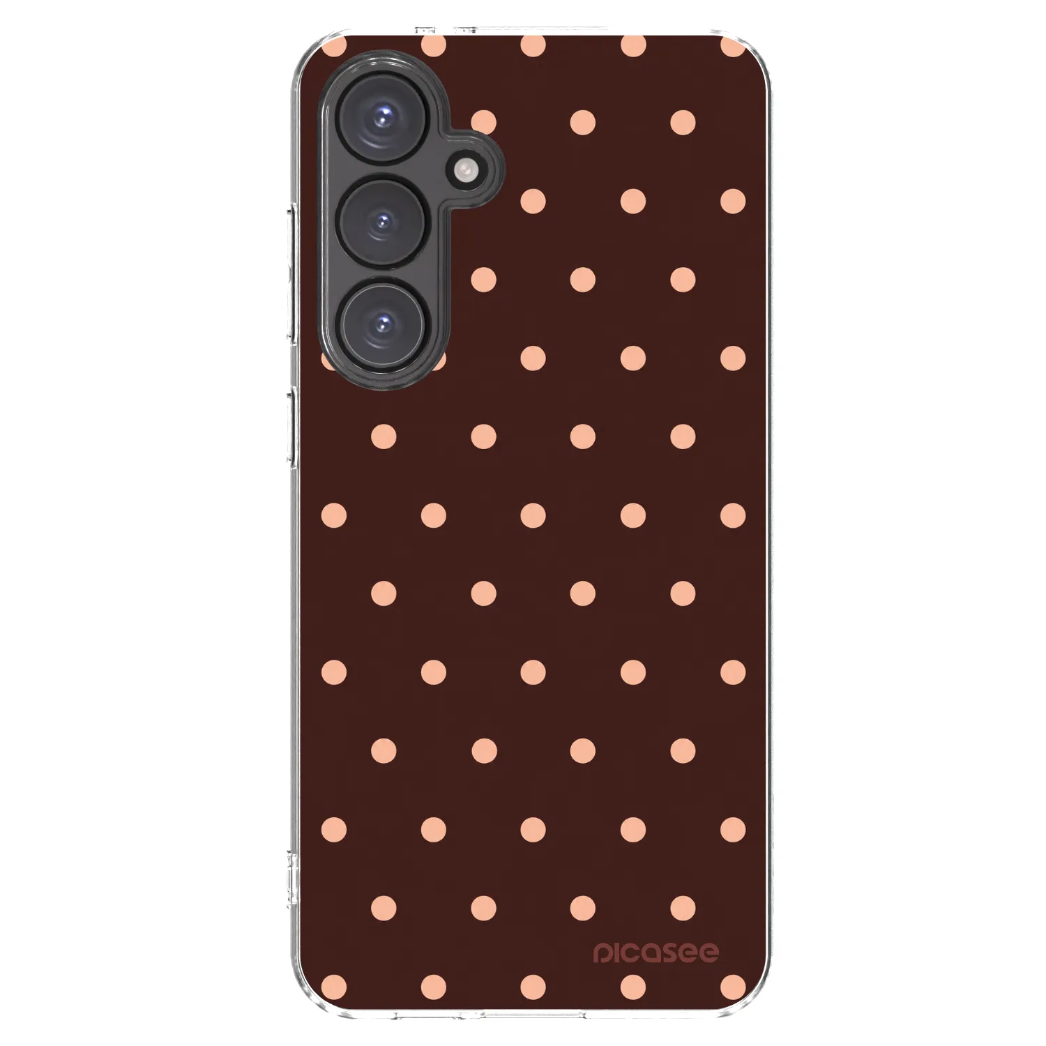 Picasee Samsung Galaxy S24 FE S721B Hülle - Transparentes Silikon - Peach Dots & Chocolate