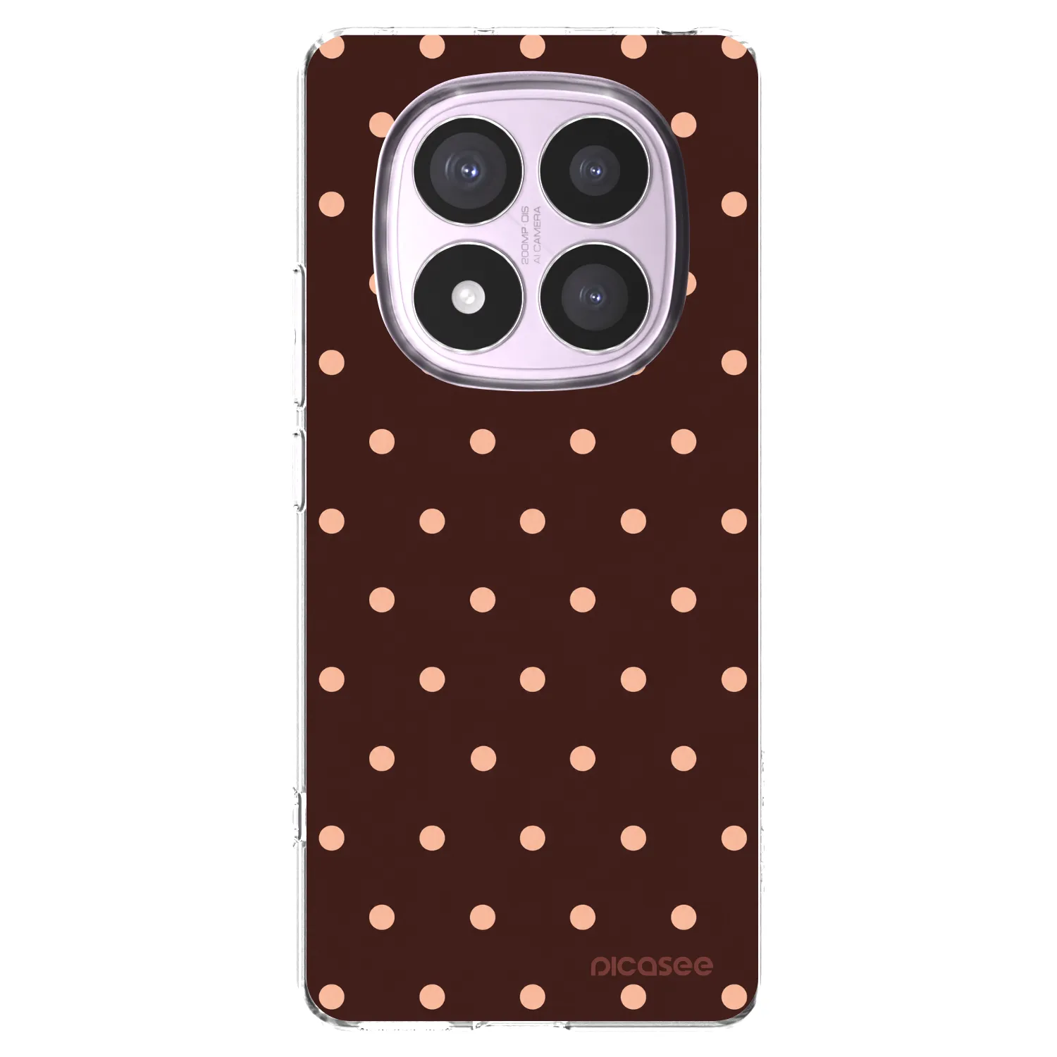 Picasee Xiaomi Redmi Note 14 Pro 5G Hülle - Transparentes Silikon - Peach Dots & Chocolate