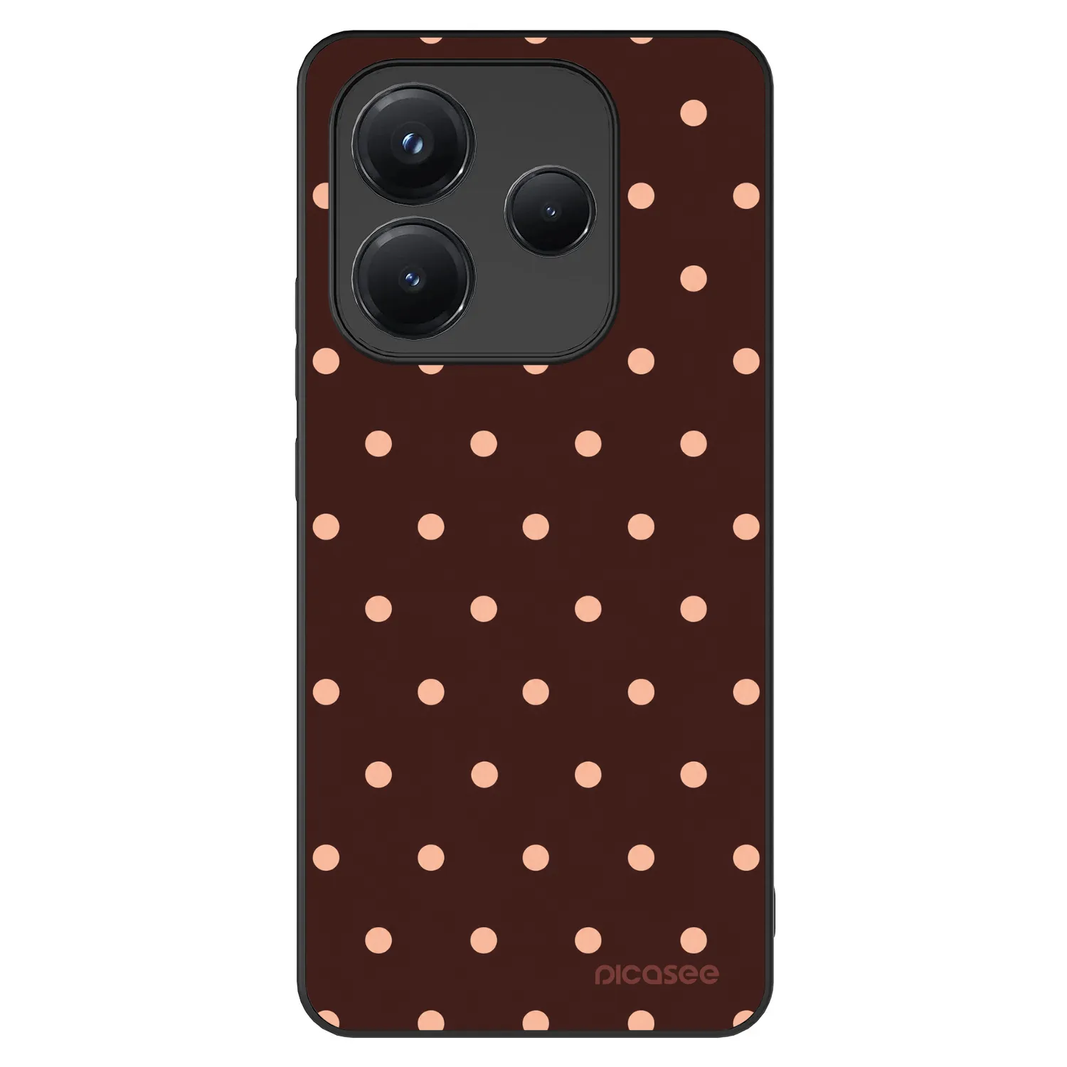 Picasee ULTIMATE CASE für Xiaomi Redmi Note 14 5G - Peach Dots & Chocolate