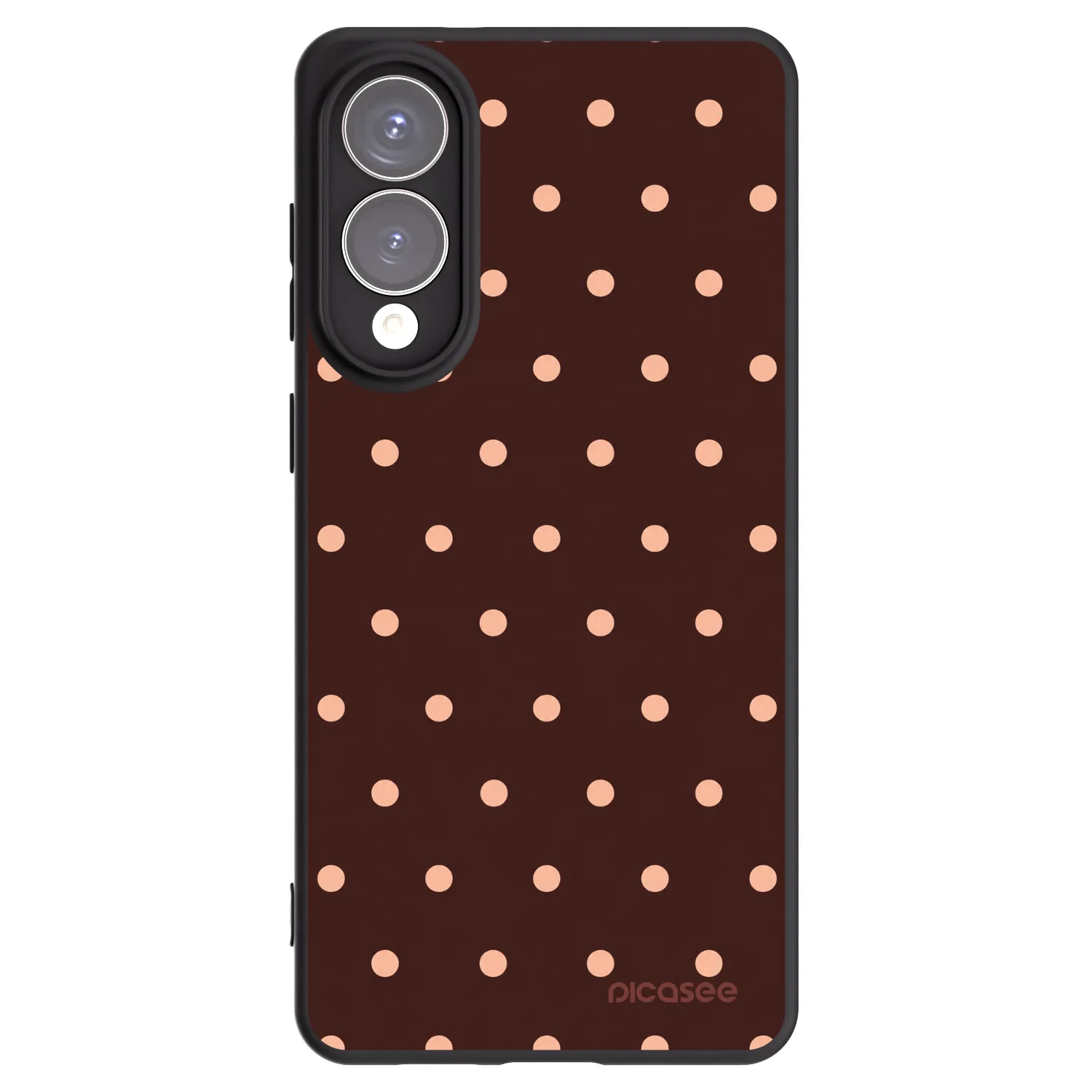 Picasee Samsung Galaxy S25 Edge 5G Hülle - Schwarzes Silikon - Peach Dots & Chocolate