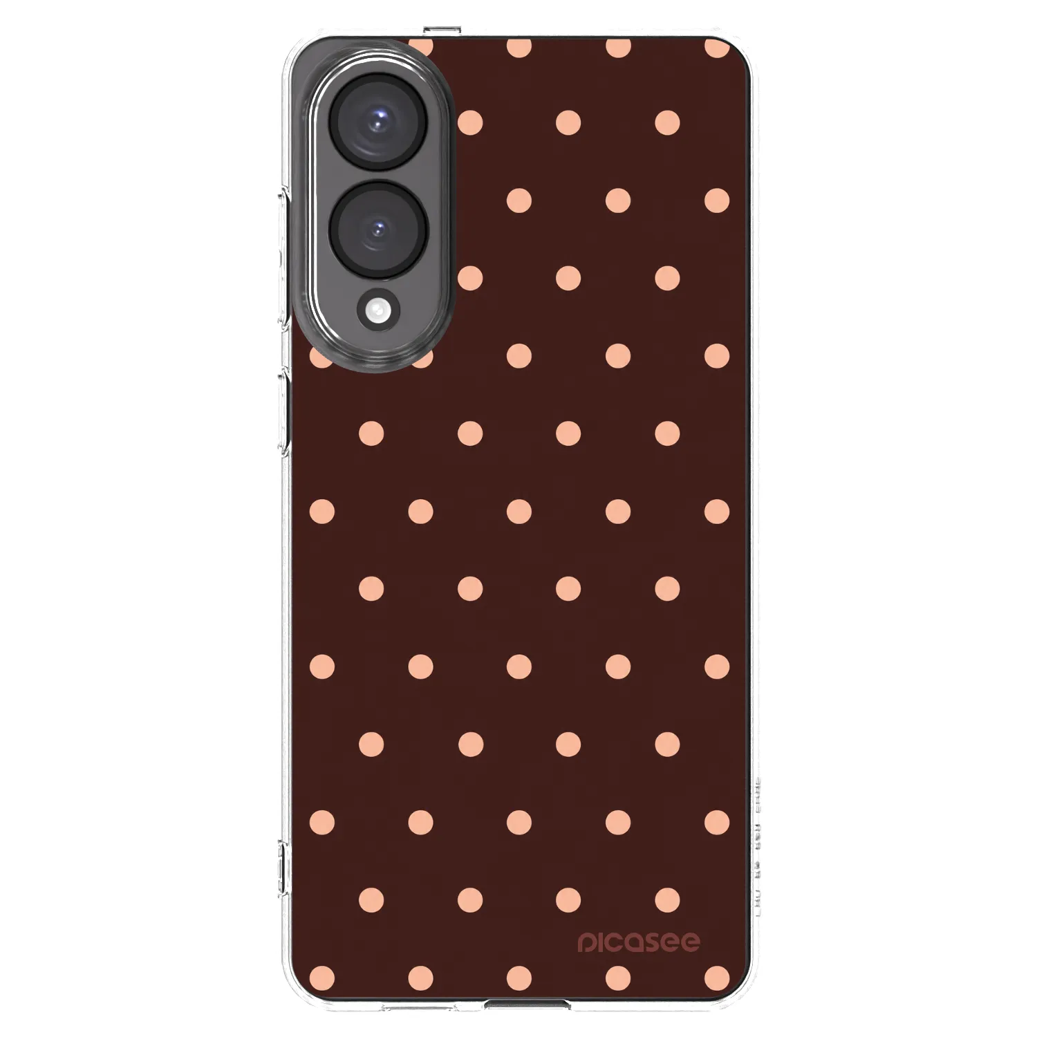 Picasee Samsung Galaxy S25 Edge 5G Hülle - Transparentes Silikon - Peach Dots & Chocolate