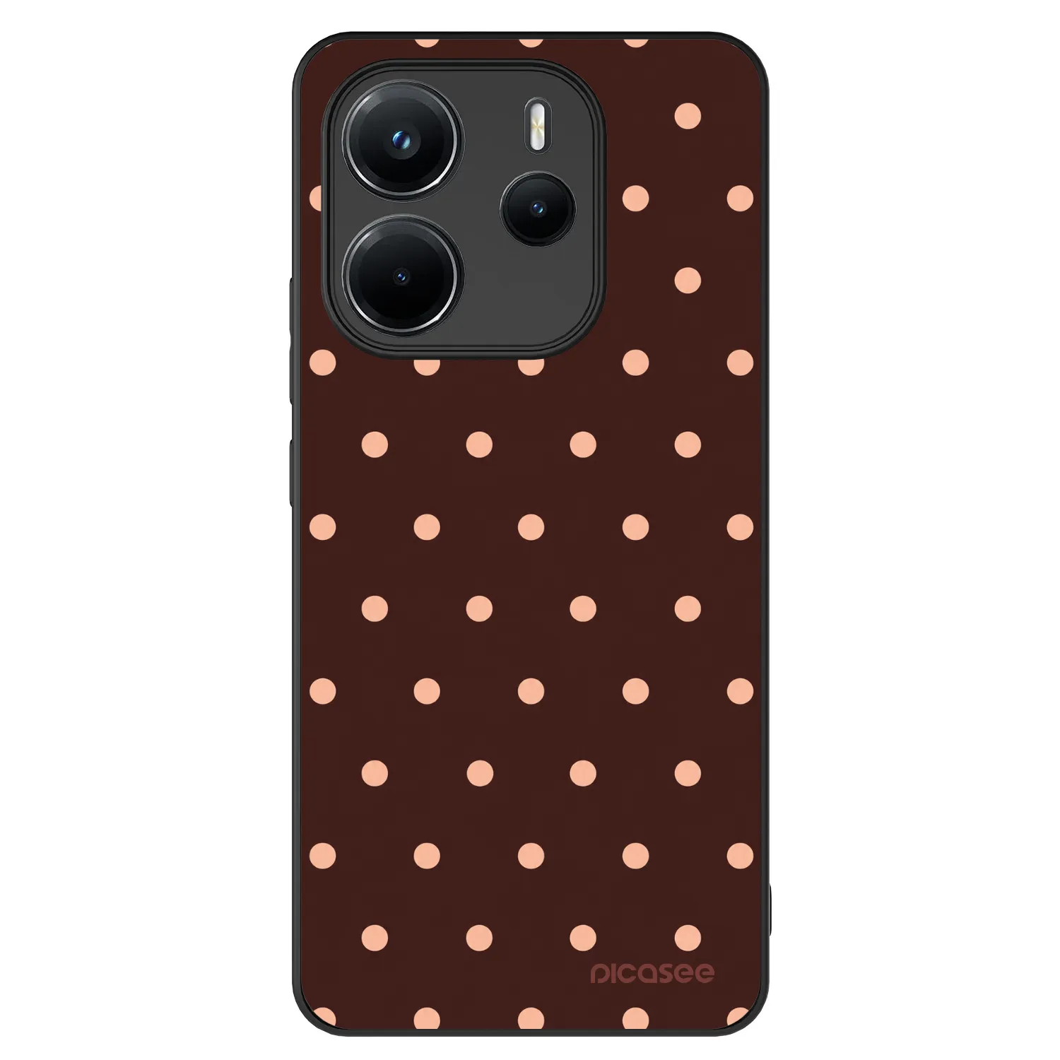 Picasee ULTIMATE CASE für Xiaomi Redmi Note 14 4G - Peach Dots & Chocolate