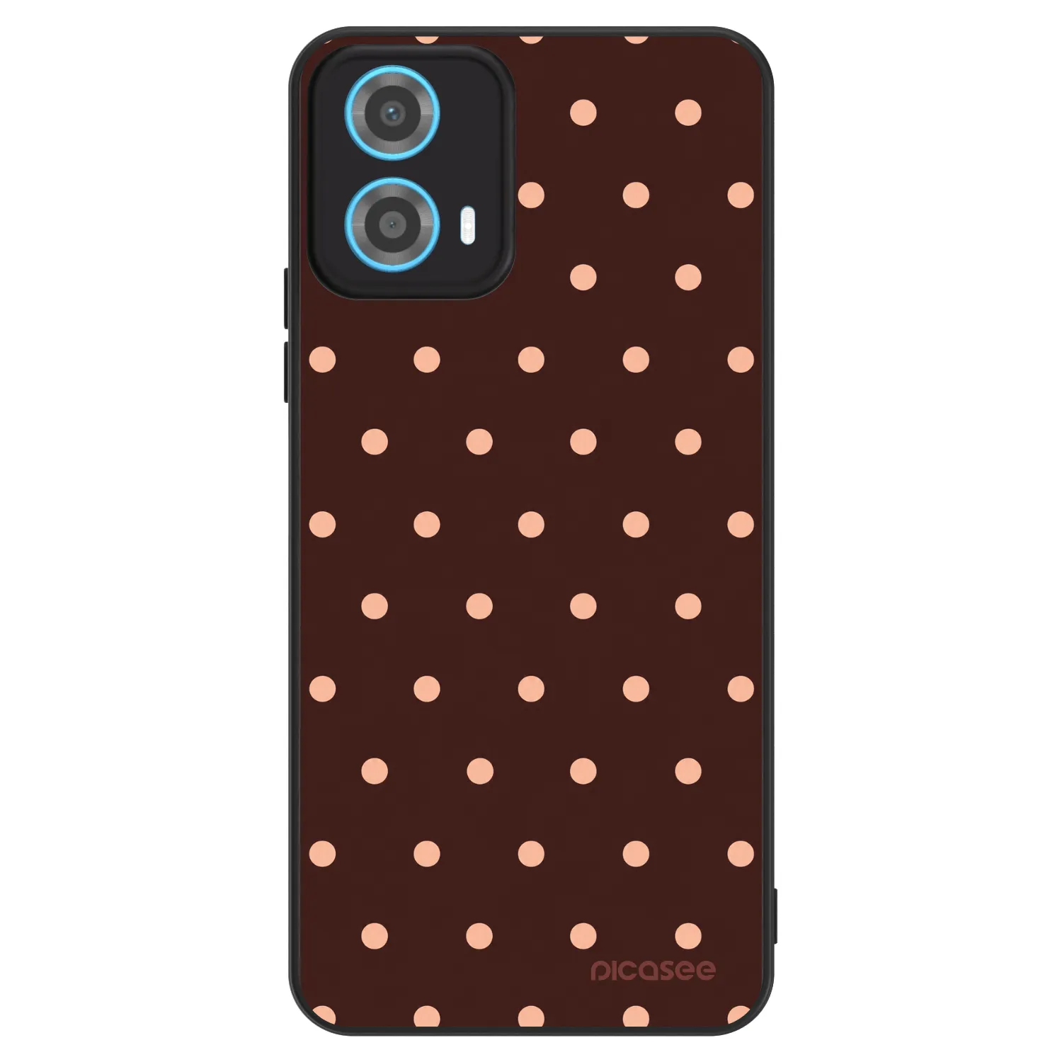 Picasee ULTIMATE CASE für Motorola Moto G34 5G - Peach Dots & Chocolate