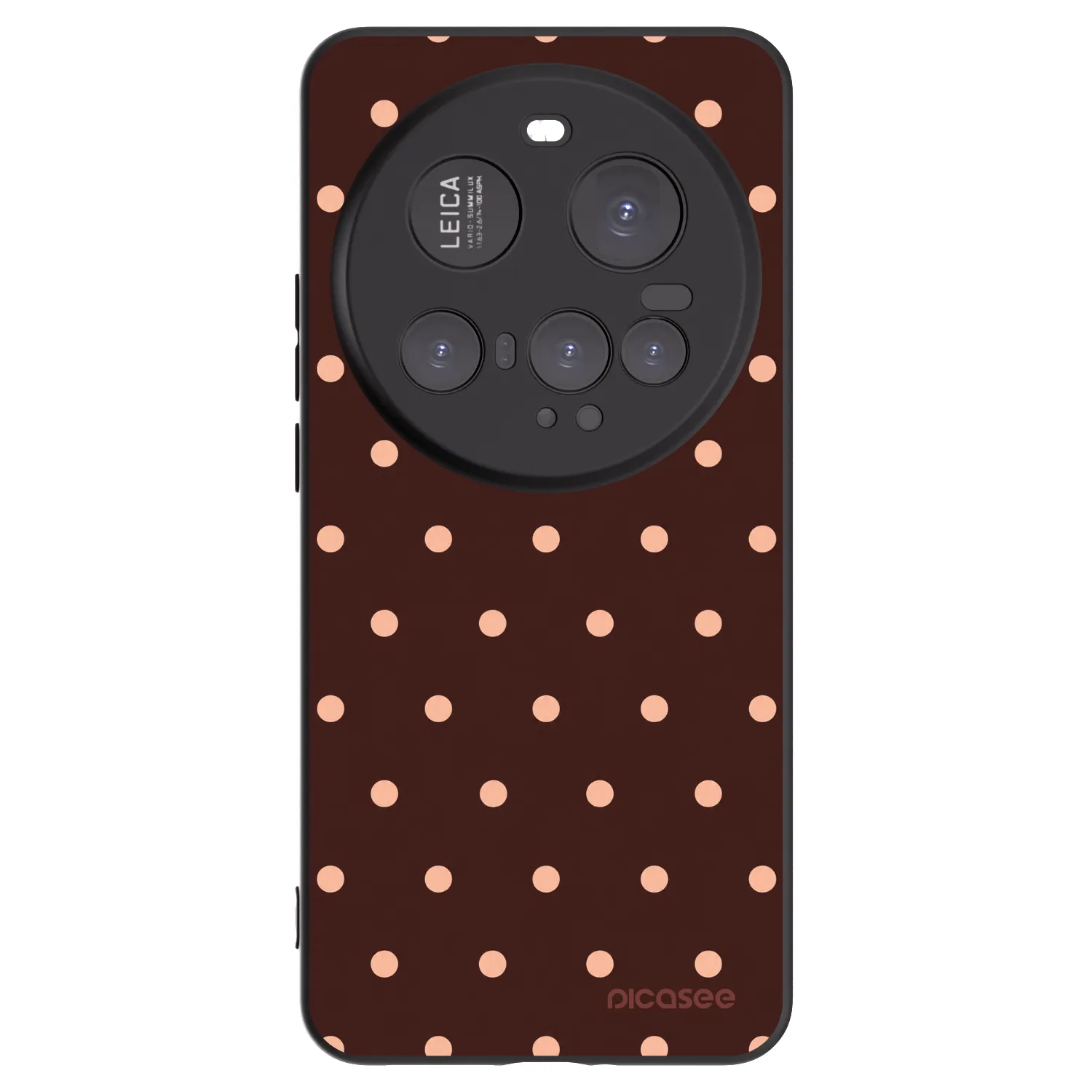 Picasee Xiaomi 15 Ultra Hülle - Schwarzes Silikon - Peach Dots & Chocolate