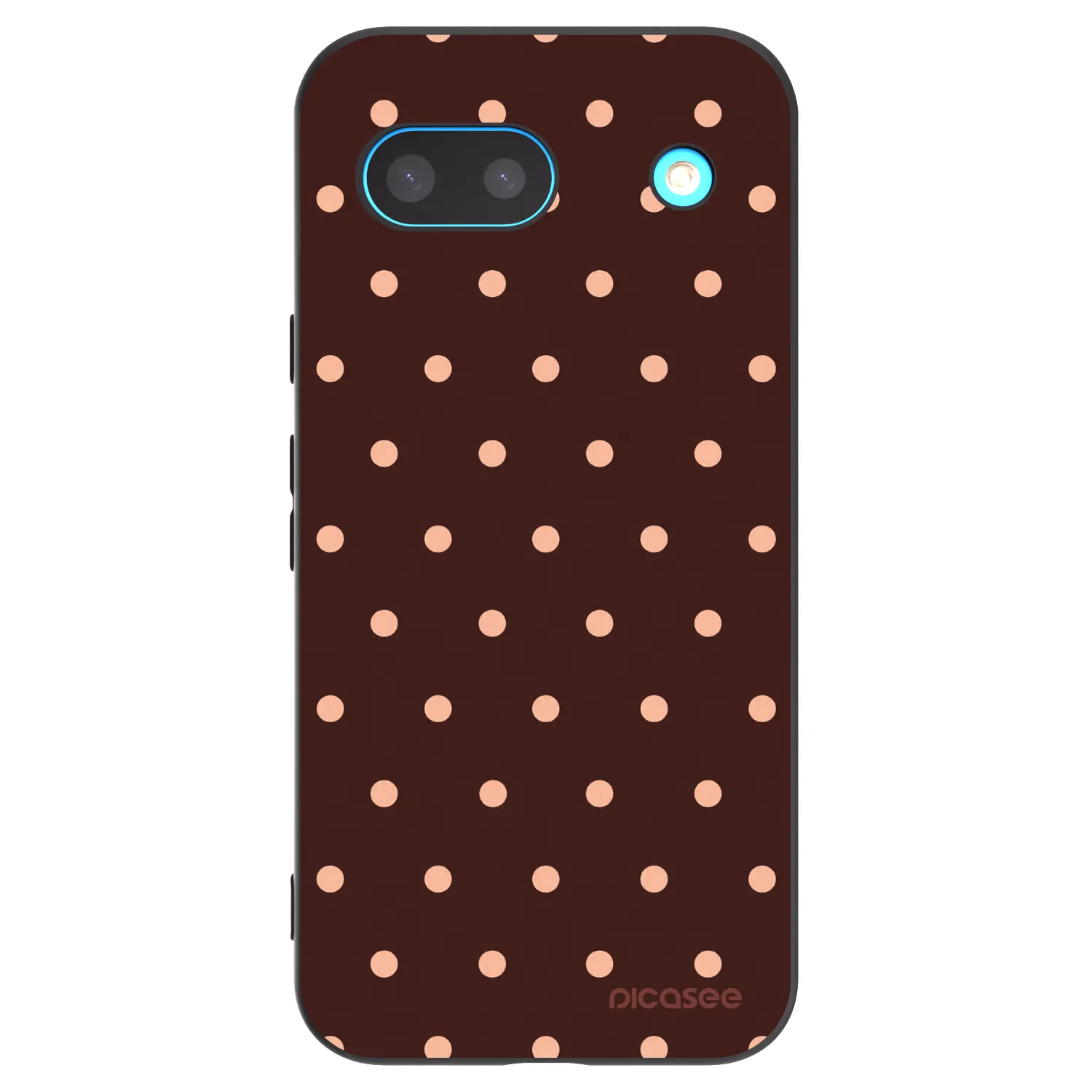 Picasee Google Pixel 8a Hülle - Schwarzes Silikon - Peach Dots & Chocolate