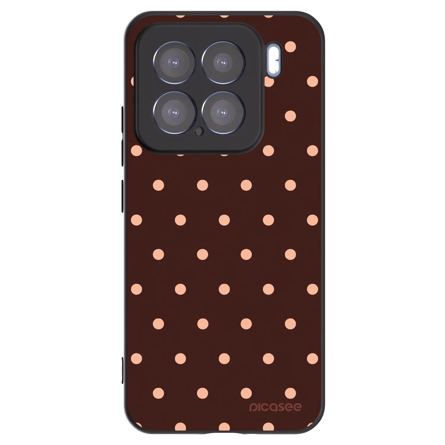 Picasee Xiaomi 15 Hülle - Schwarzes Silikon - Peach Dots & Chocolate