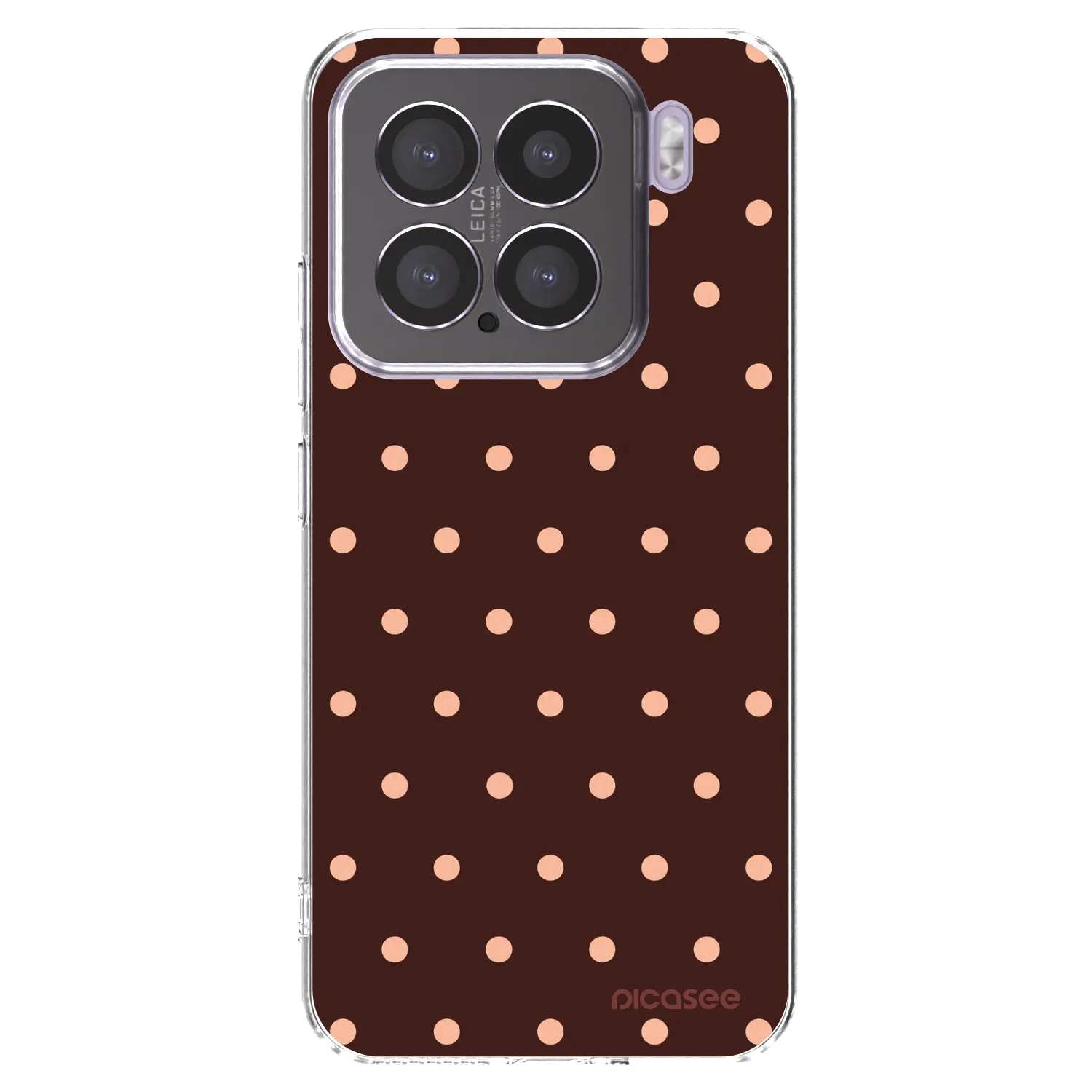 Picasee Xiaomi 15 Hülle - Transparentes Silikon - Peach Dots & Chocolate