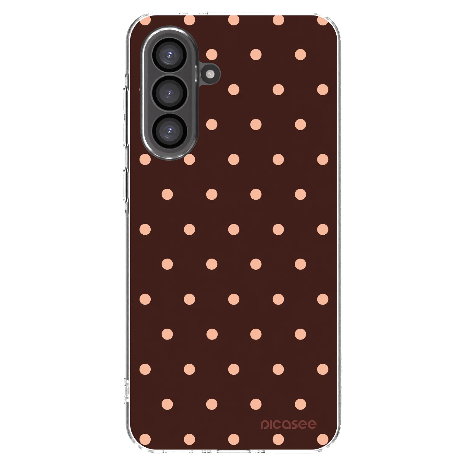 Picasee Samsung Galaxy A56 5G A566B Hülle - Transparentes Silikon - Peach Dots & Chocolate