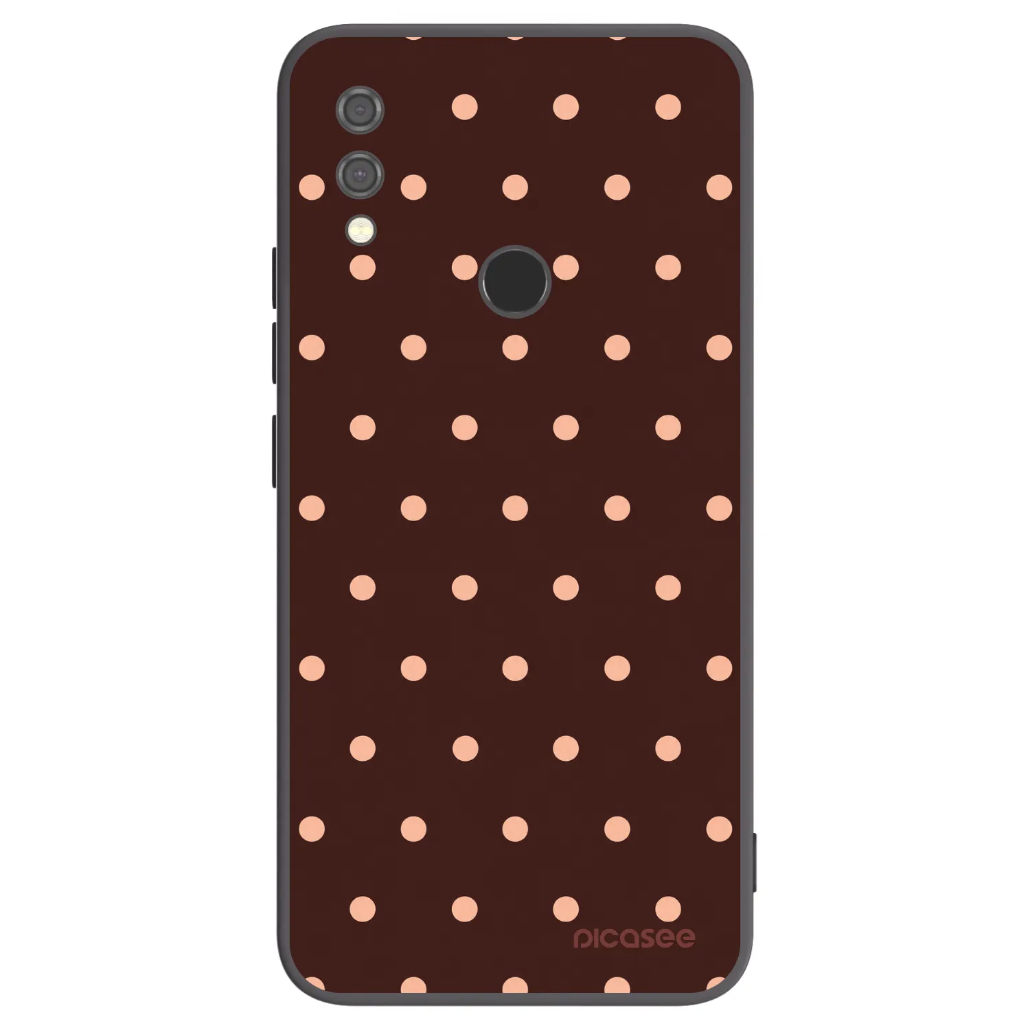 Picasee Xiaomi Redmi Note 7 Hülle - Schwarzes Silikon - Peach Dots & Chocolate
