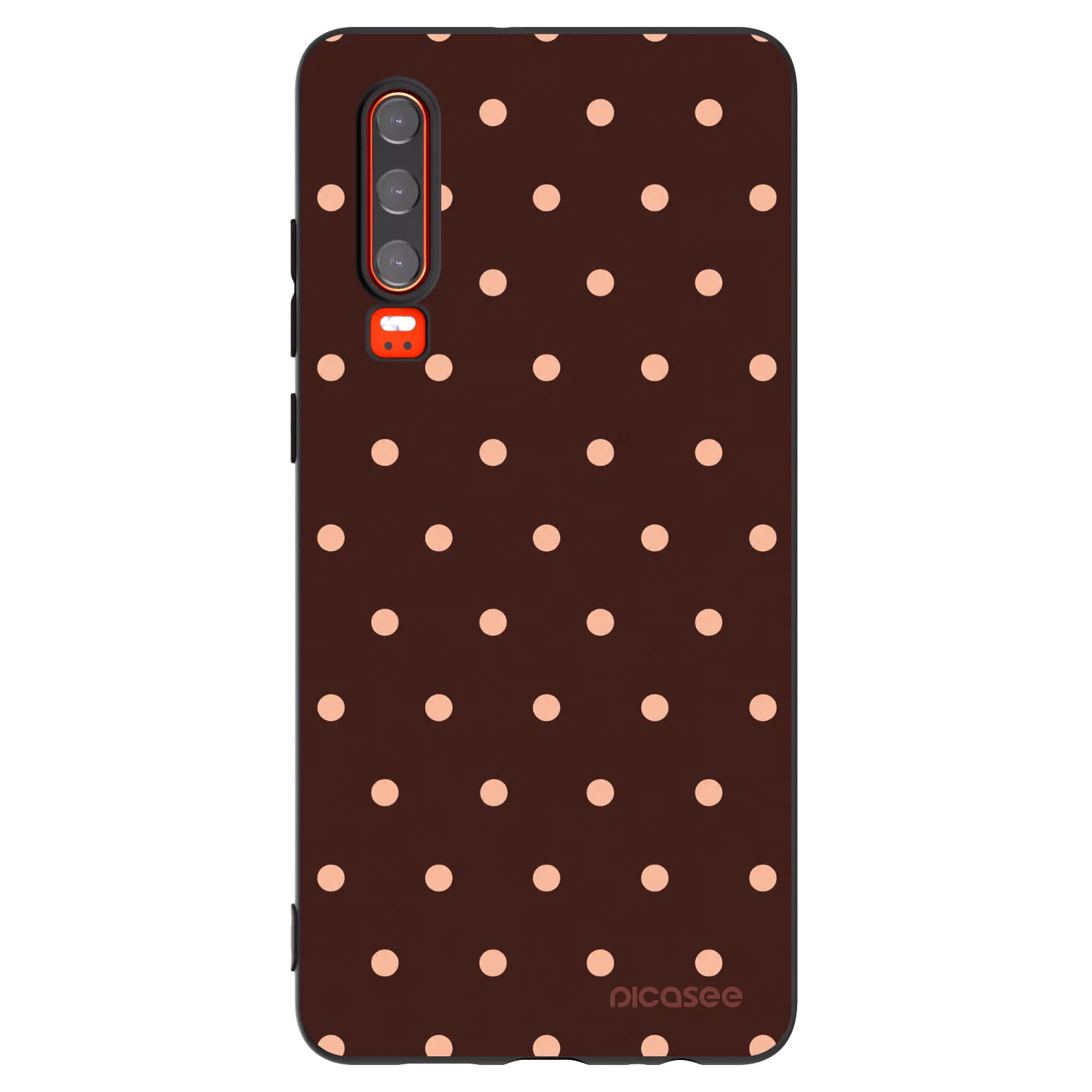 Picasee Huawei P30 Hülle - Schwarzes Silikon - Peach Dots & Chocolate