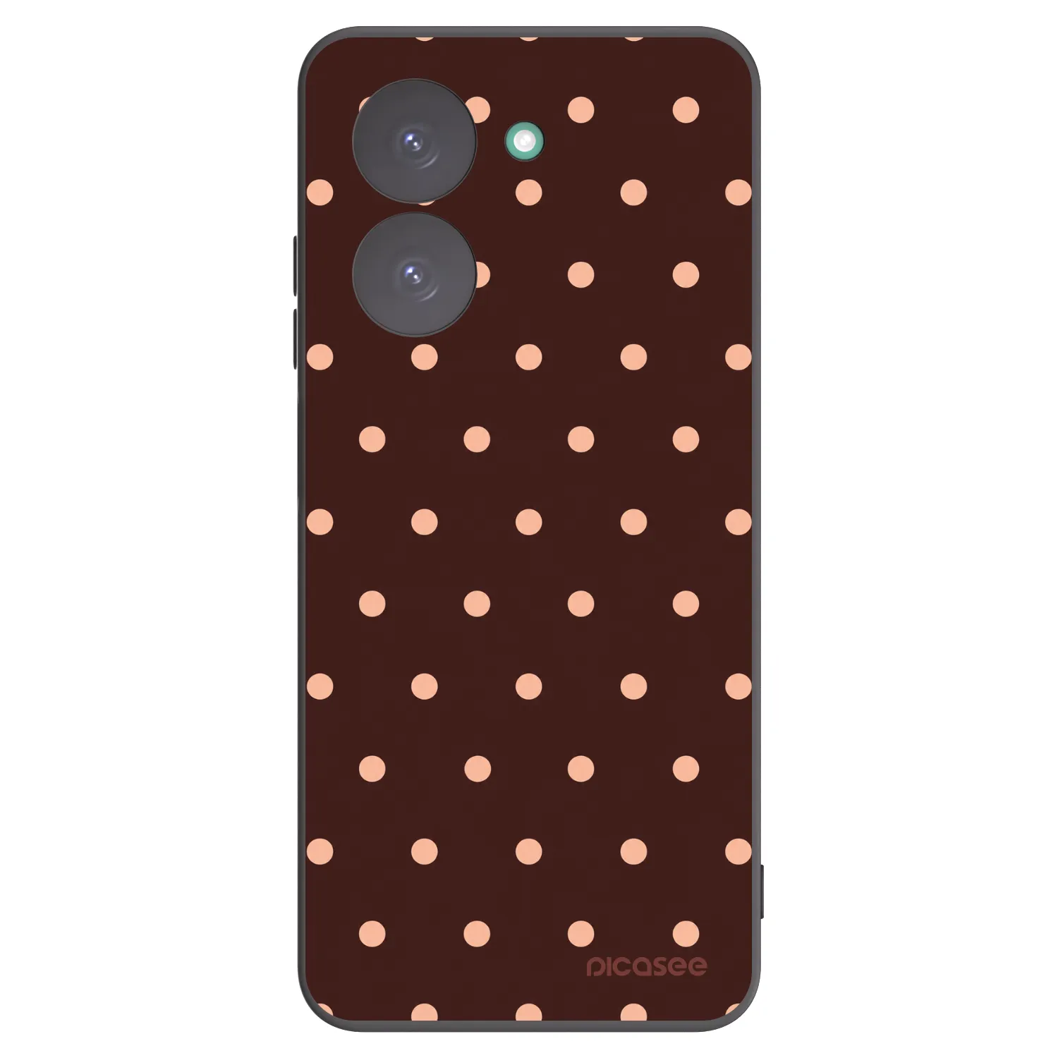 Picasee Xiaomi Redmi A5 Hülle - Schwarzes Silikon - Peach Dots & Chocolate