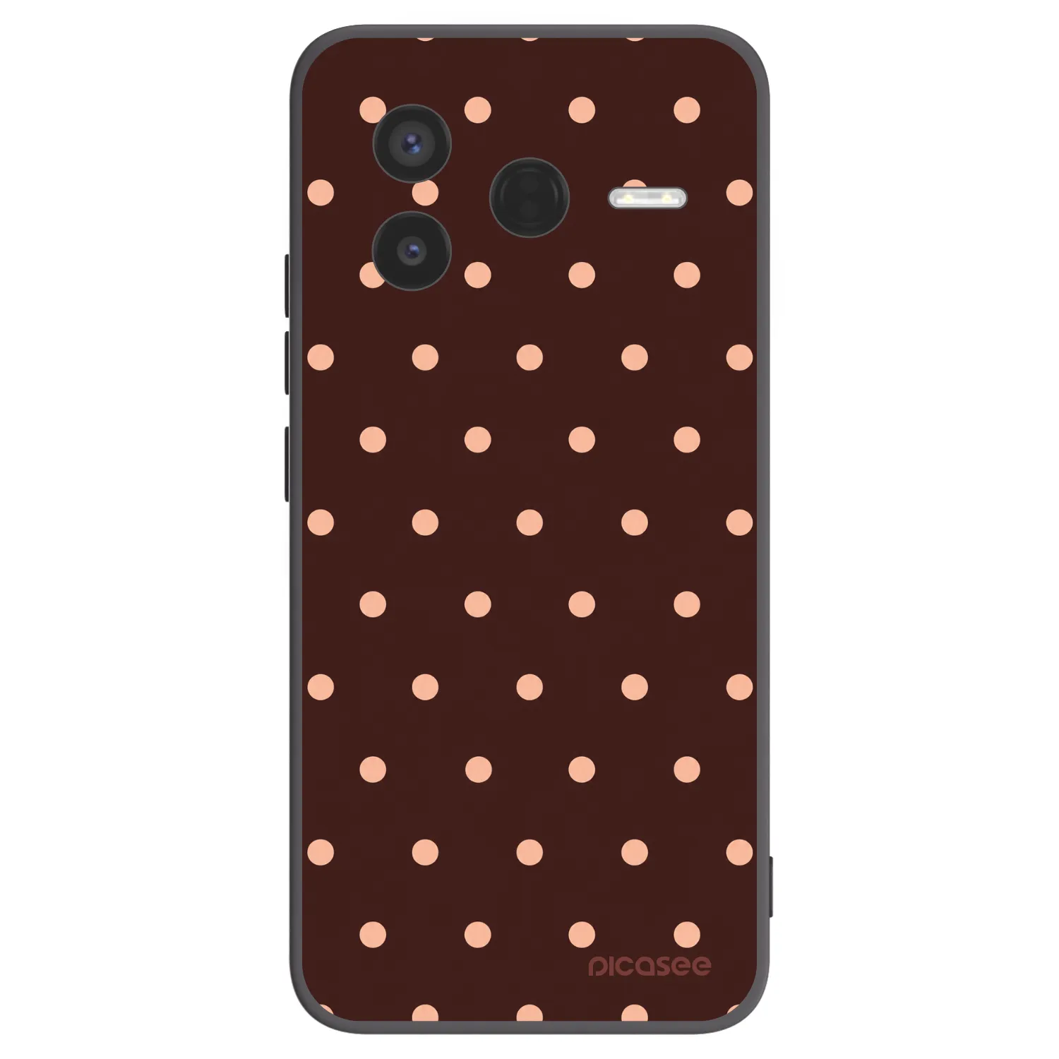 Picasee Xiaomi Poco F7 Pro 5G Hülle - Schwarzes Silikon - Peach Dots & Chocolate