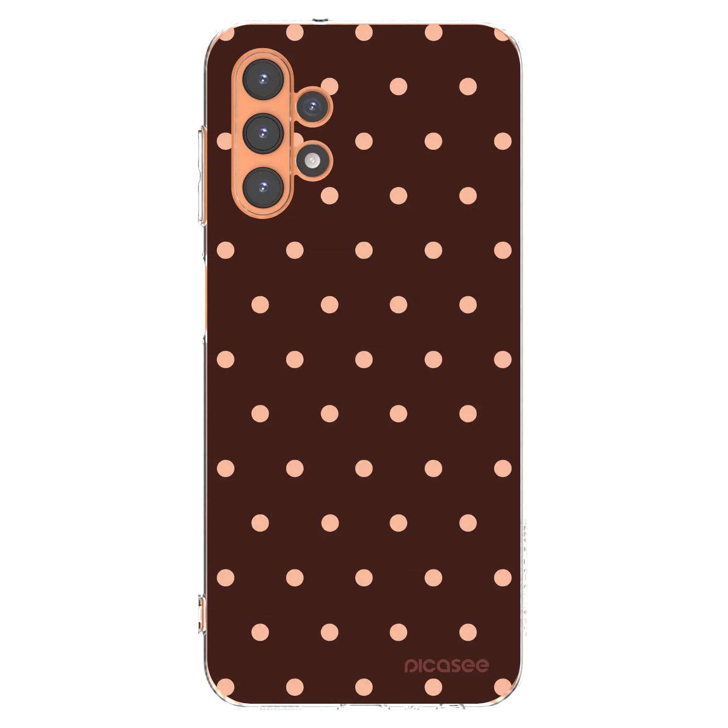 Picasee Samsung Galaxy A13 5G Hülle - Transparentes Silikon - Peach Dots & Chocolate