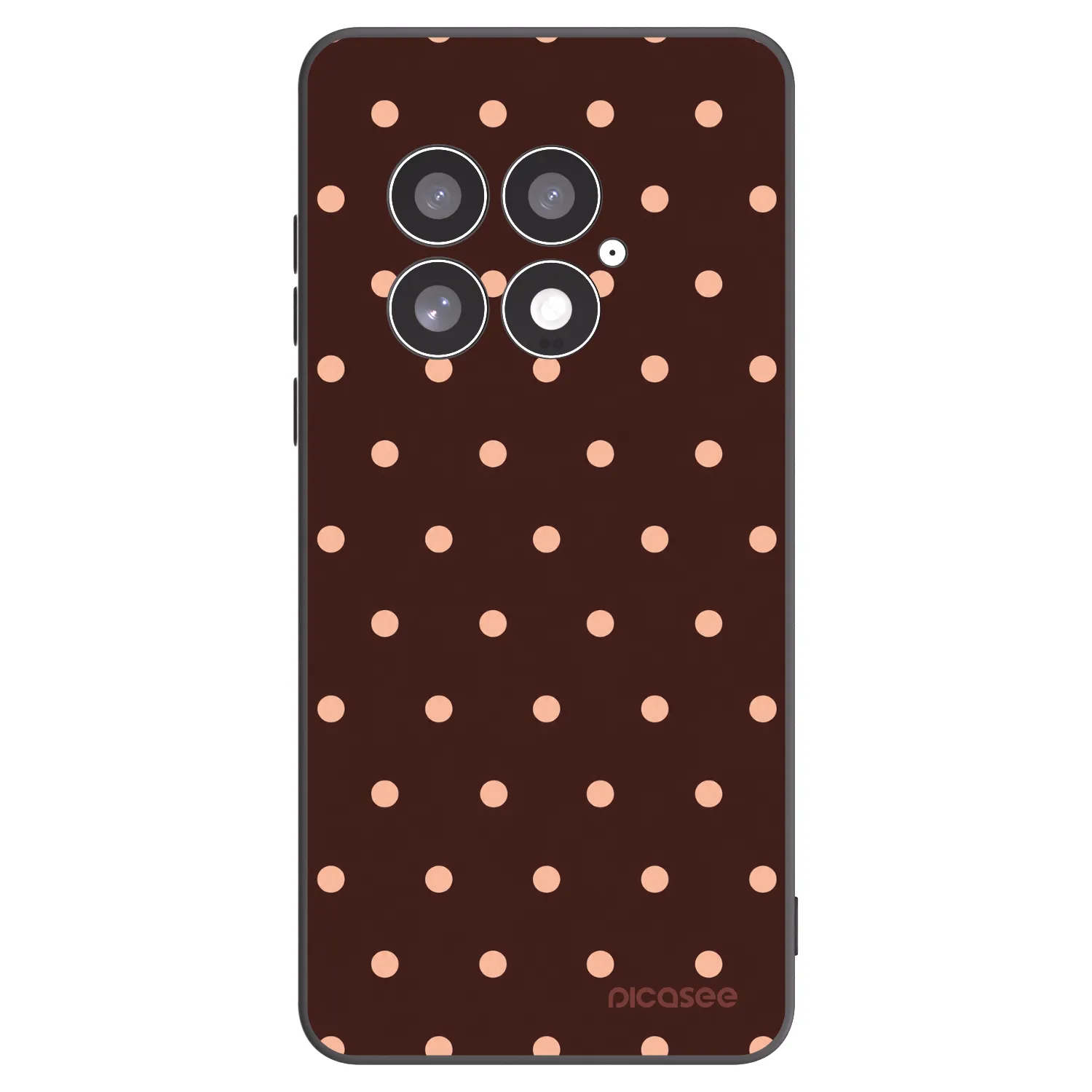 Picasee OnePlus 13 5G Hülle - Schwarzes Silikon - Peach Dots & Chocolate