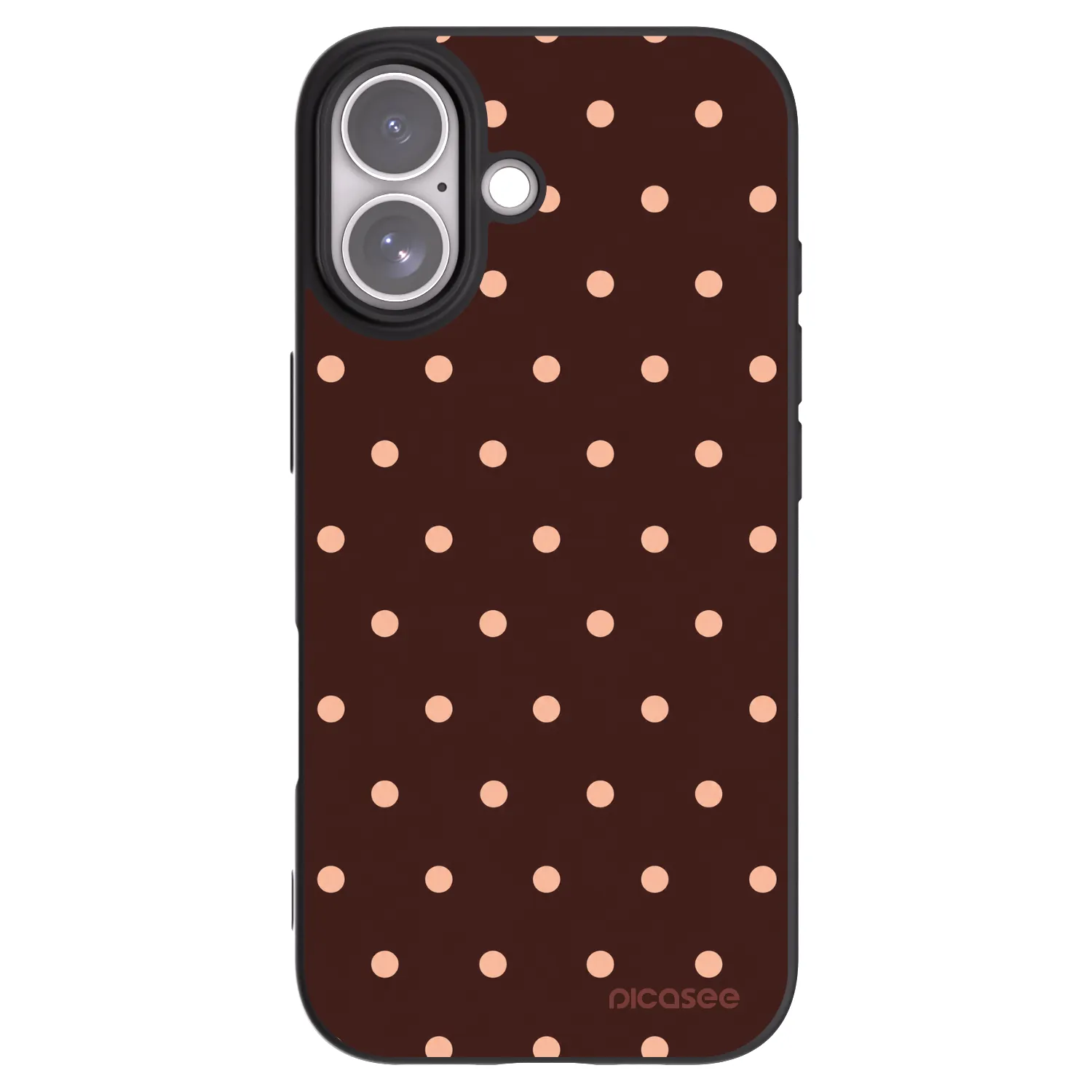 Picasee Apple iPhone 17 Hülle - Schwarzes Silikon - Peach Dots & Chocolate