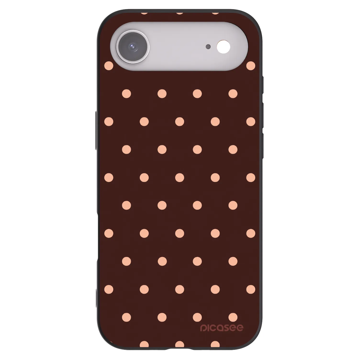 Picasee Apple iPhone Air Hülle - Schwarzes Silikon - Peach Dots & Chocolate