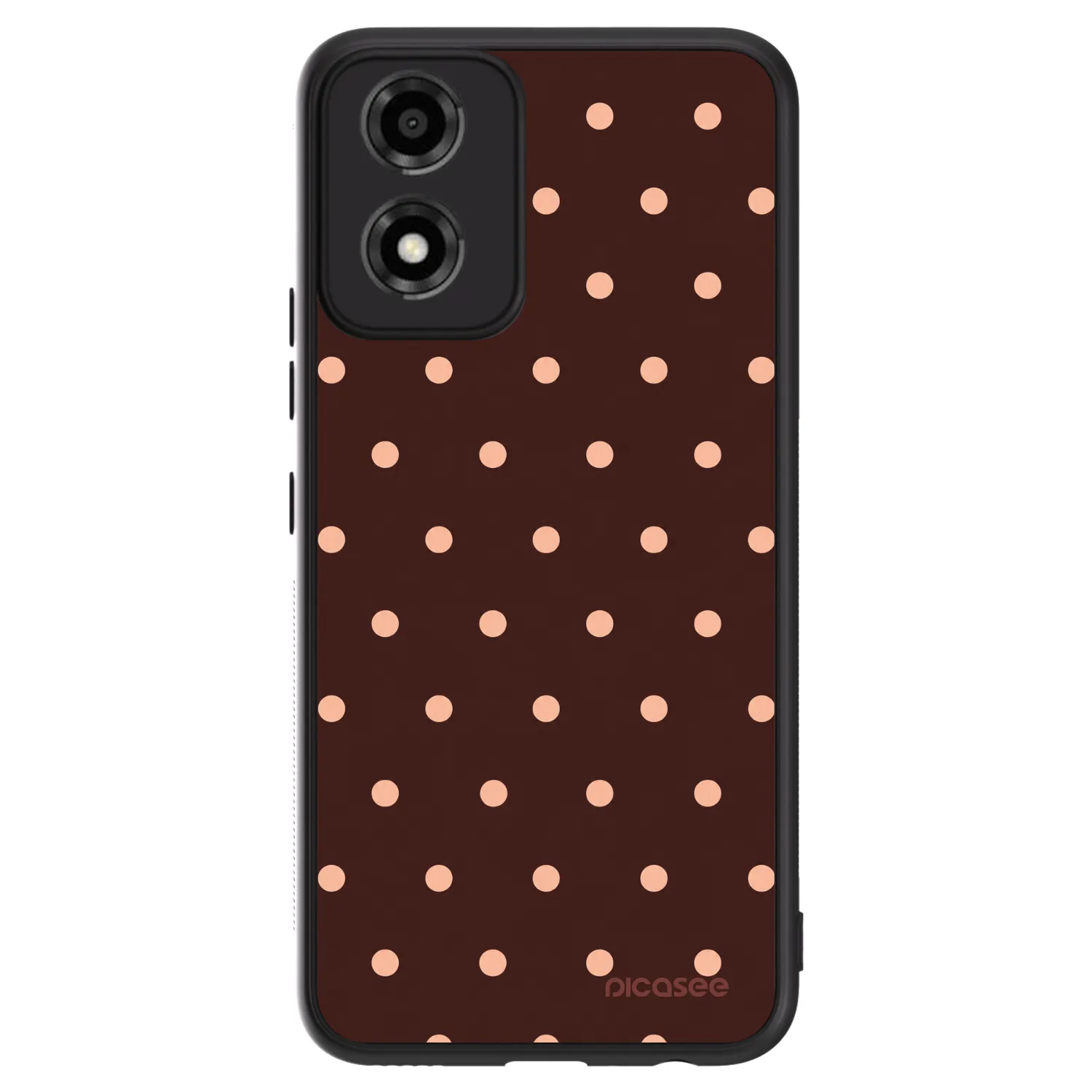 Picasee ULTIMATE CASE für Motorola Moto E14 - Peach Dots & Chocolate