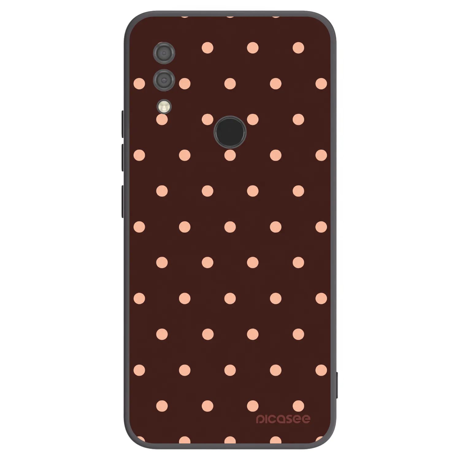 Picasee Xiaomi Redmi 7 Hülle - Schwarzes Silikon - Peach Dots & Chocolate