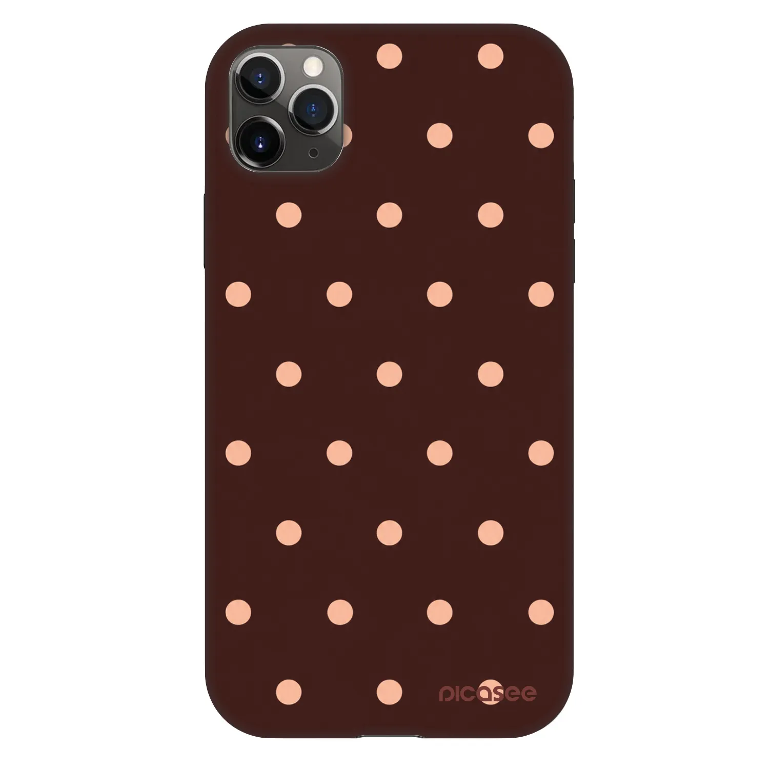 Picasee Fashion Case für Apple iPhone 11 Pro Max - Peach Dots & Chocolate