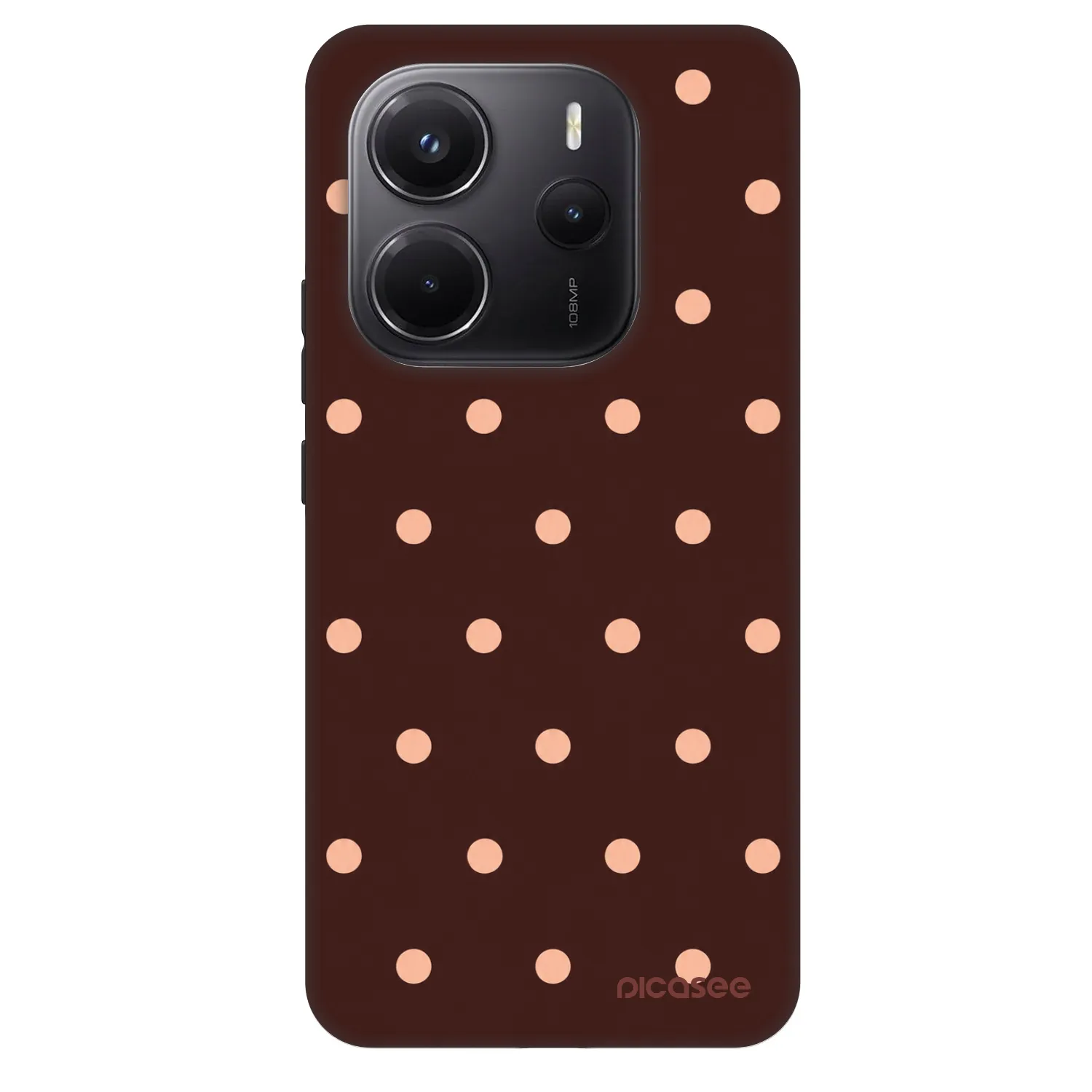Picasee Fashion Case für Xiaomi Redmi Note 14 5G - Peach Dots & Chocolate