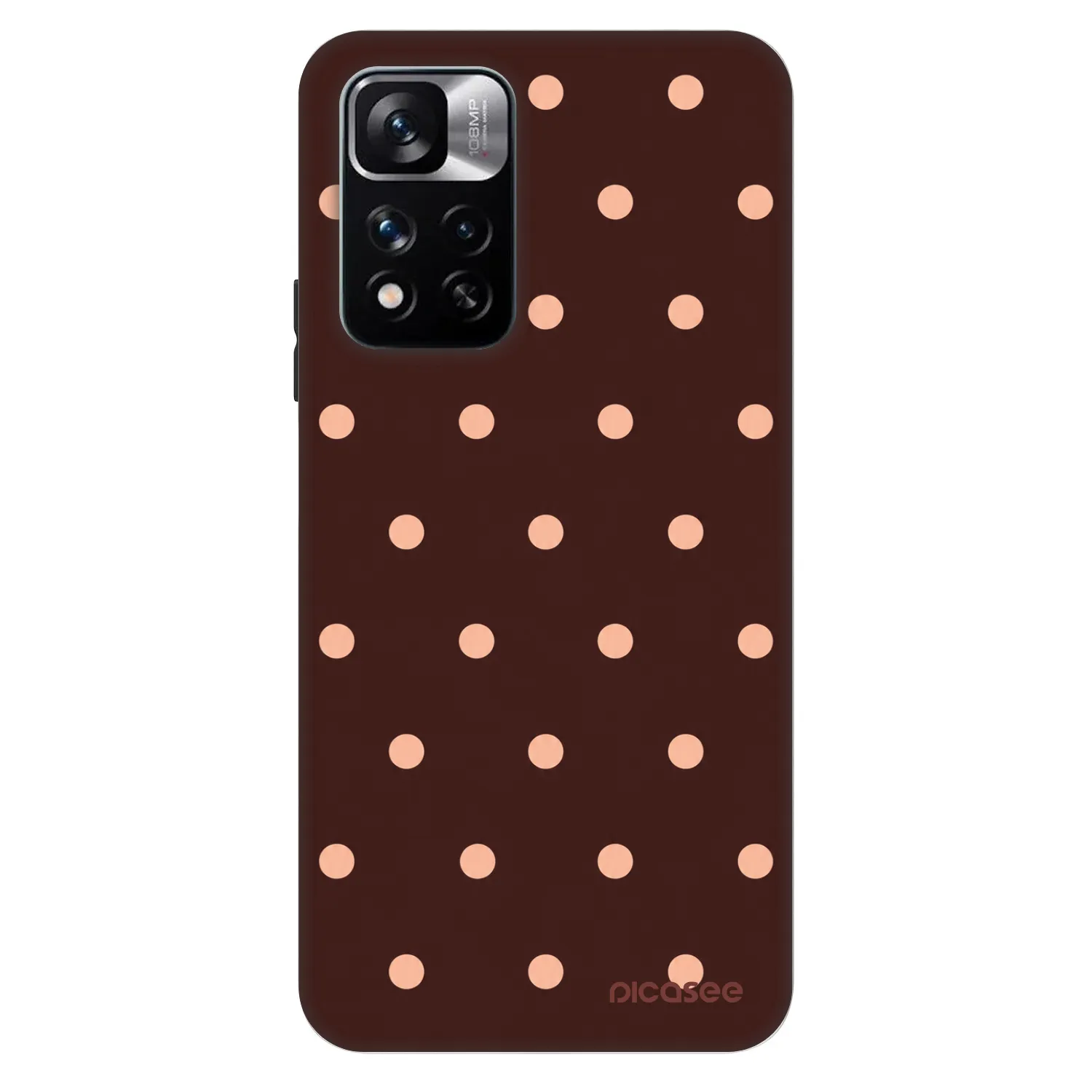 Picasee Fashion Case für Xiaomi Redmi Note 11 Pro - Peach Dots & Chocolate