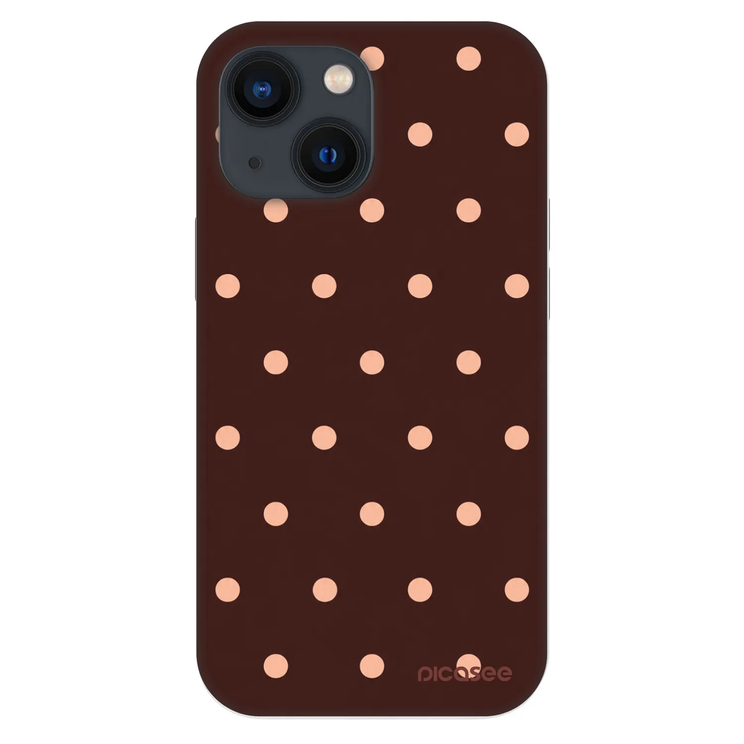 Picasee Fashion Case für Apple iPhone 13 mini - Peach Dots & Chocolate