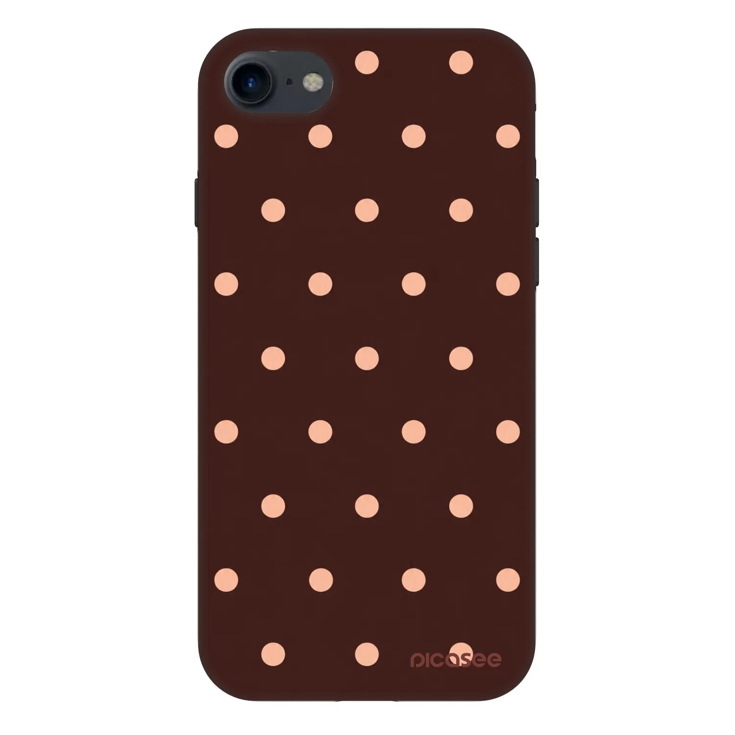 Picasee Fashion Case für Apple iPhone 7 - Peach Dots & Chocolate
