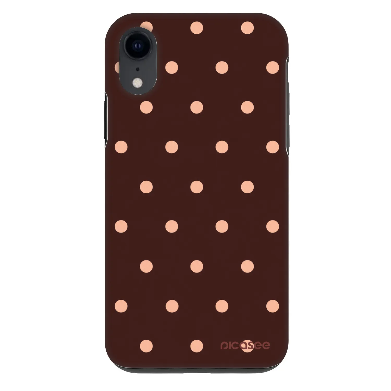 Picasee Fashion Case für Apple iPhone XR - Peach Dots & Chocolate