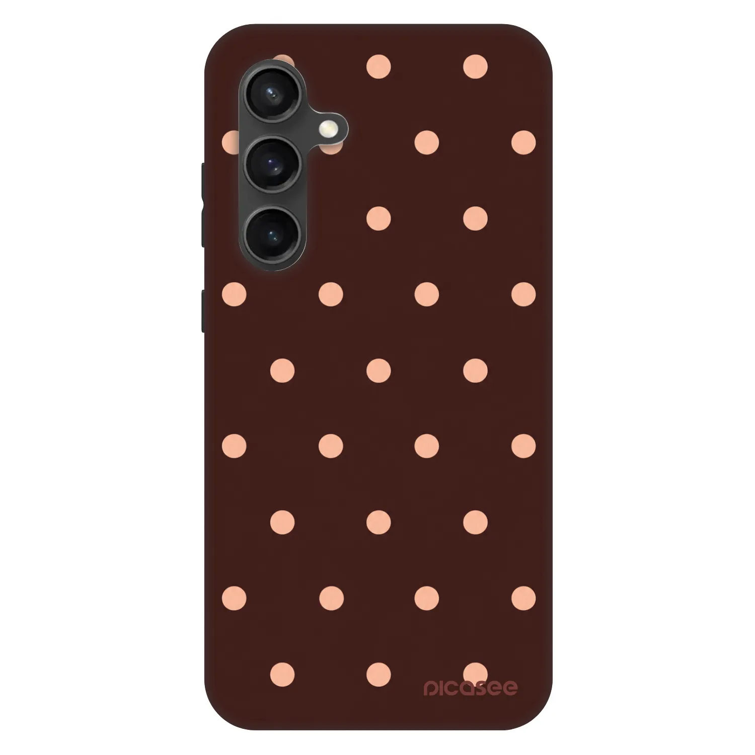 Picasee Fashion Case für Samsung Galaxy S24 FE S721B - Peach Dots & Chocolate