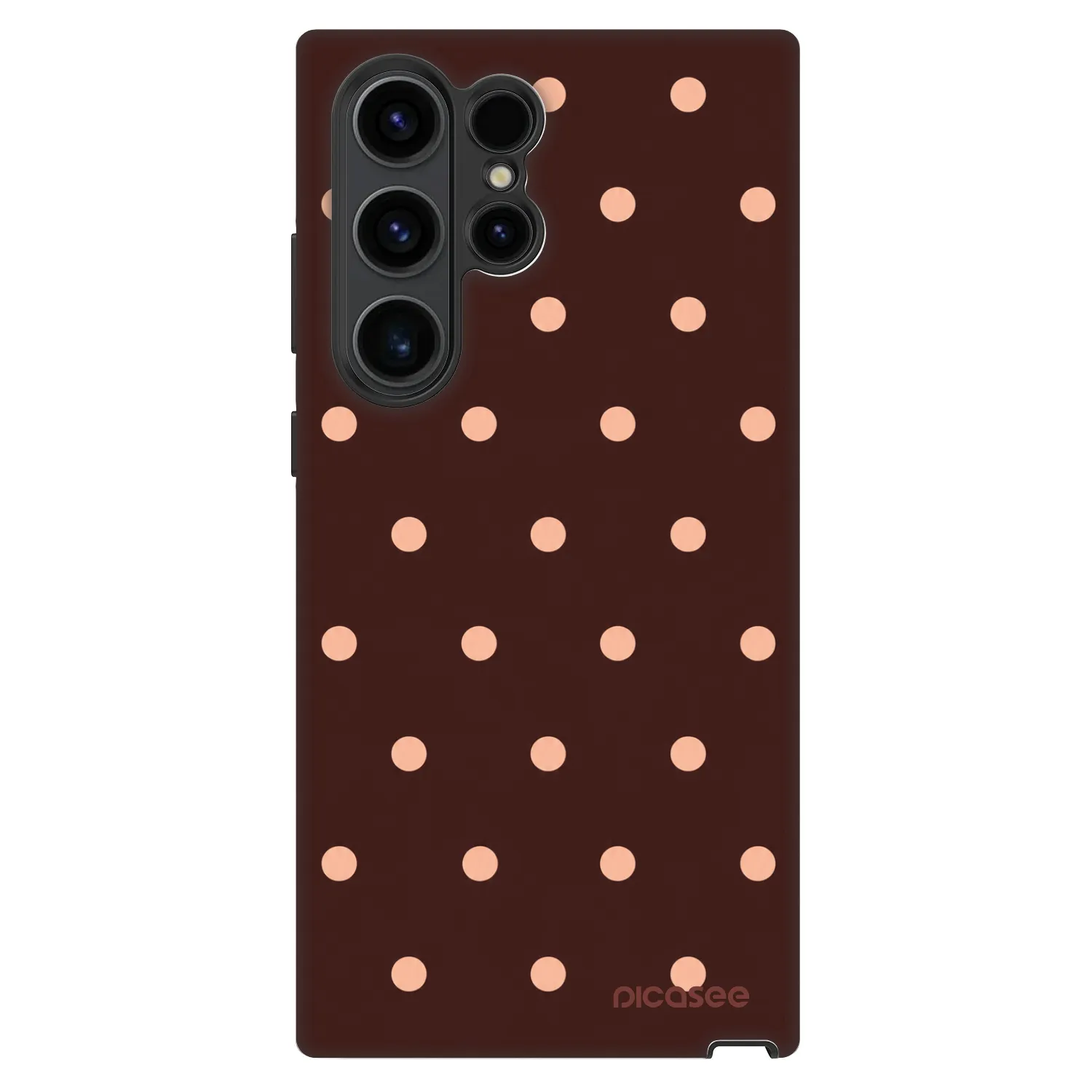 Picasee Fashion Case für Samsung Galaxy S23 Ultra 5G - Peach Dots & Chocolate