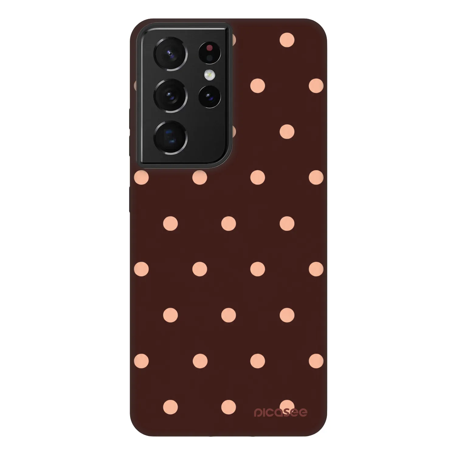Picasee Fashion Case für Samsung Galaxy S21 Ultra 5G G998B - Peach Dots & Chocolate