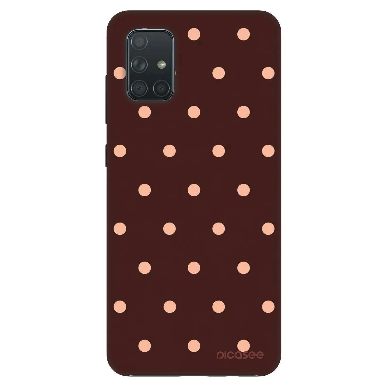 Picasee Fashion Case für Samsung Galaxy A71 A715F - Peach Dots & Chocolate