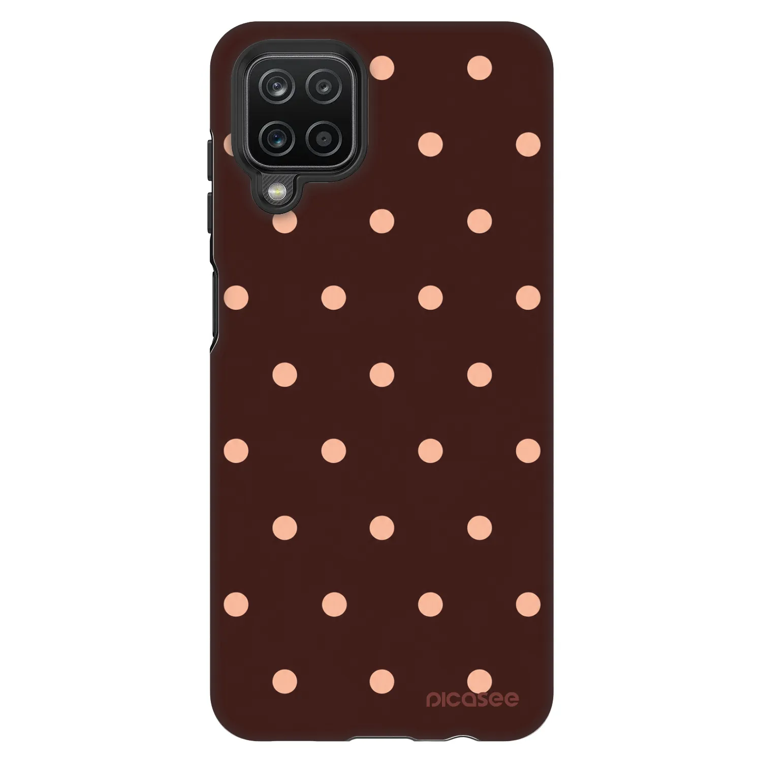 Picasee Fashion Case für Samsung Galaxy A12 A125F - Peach Dots & Chocolate