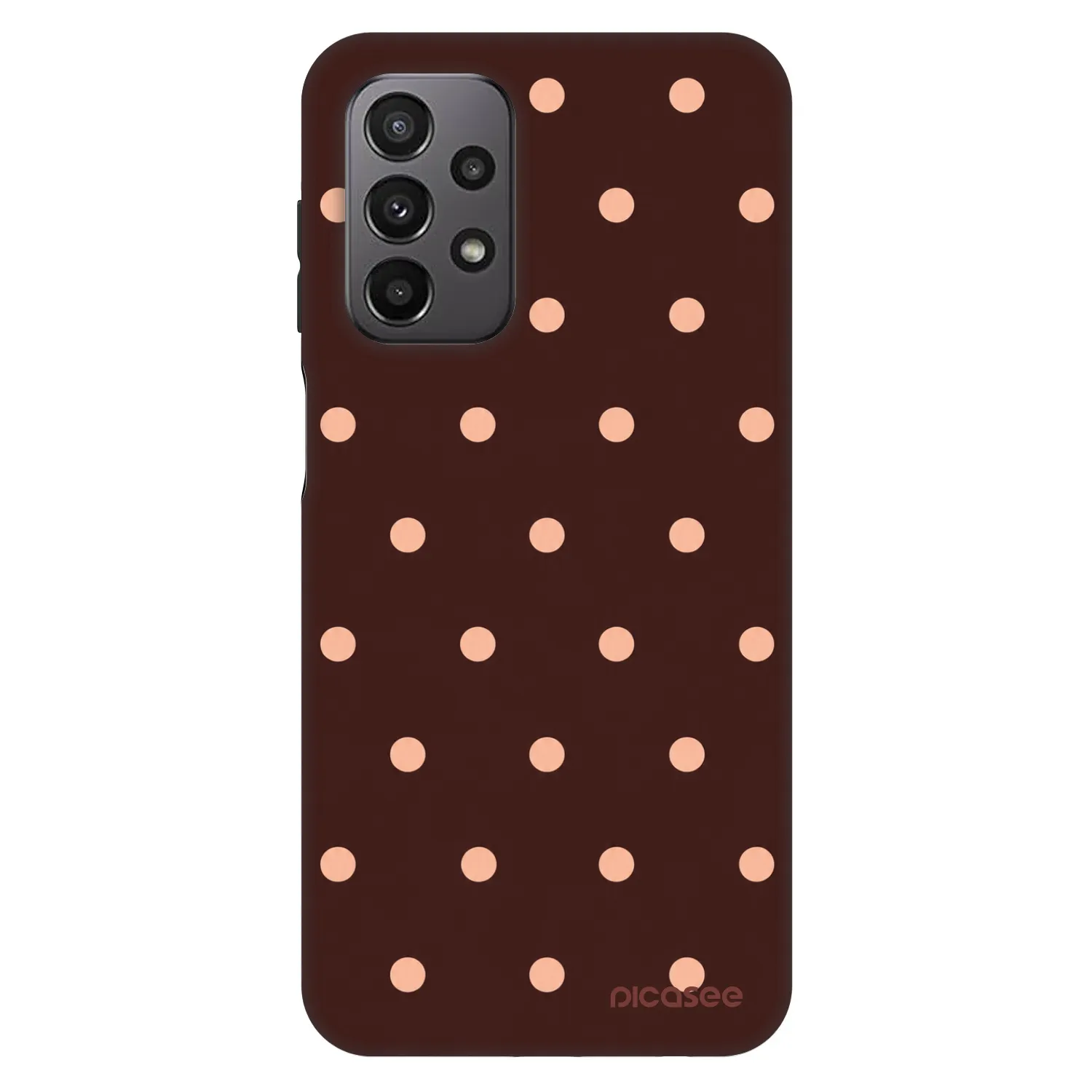 Picasee Fashion Case für Samsung Galaxy A23 A235F 4G - Peach Dots & Chocolate