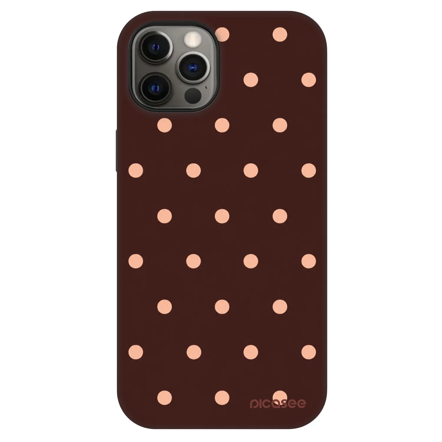 Picasee Fashion Case MagSafe für Apple iPhone 12 Pro - Peach Dots & Chocolate