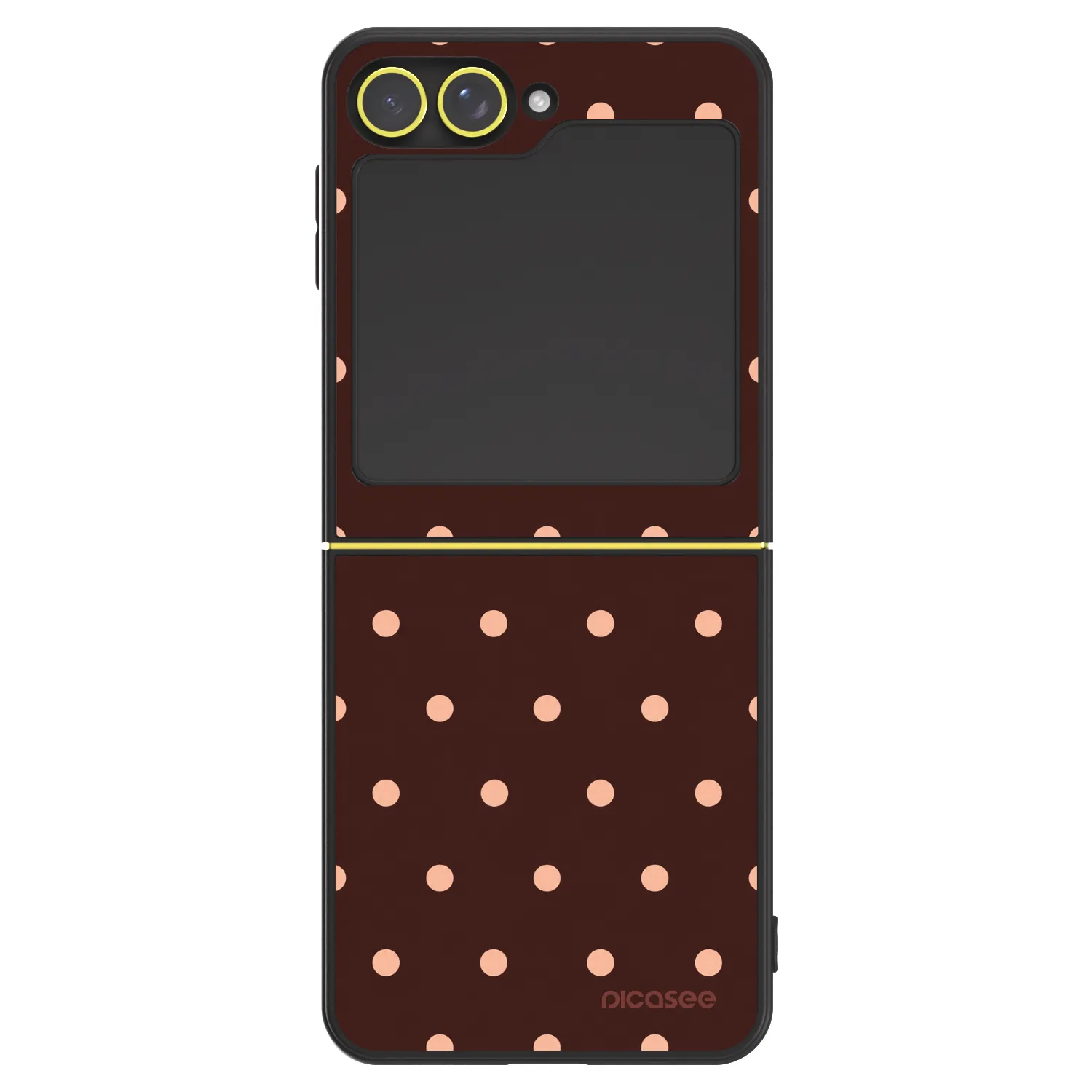 Picasee ULTIMATE CASE für Samsung Galaxy Z Flip7 FE 5G - Peach Dots & Chocolate