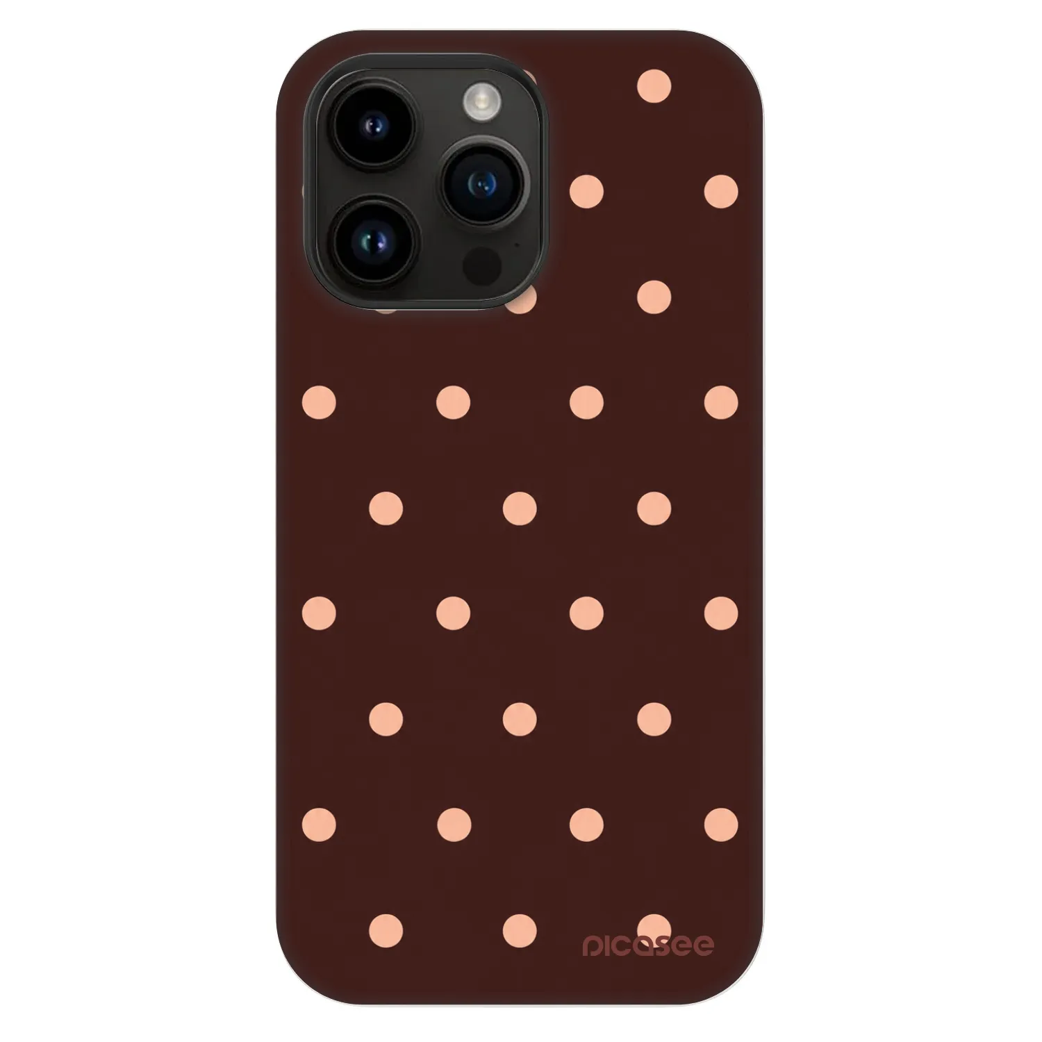 Picasee Fashion Case MagSafe für Apple iPhone 14 Pro Max - Peach Dots & Chocolate