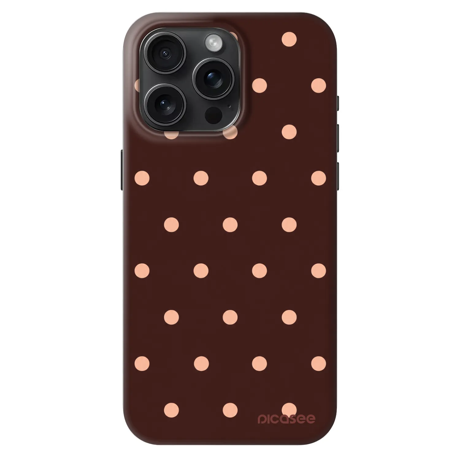 Picasee Fashion Case MagSafe für Apple iPhone 15 Pro Max - Peach Dots & Chocolate