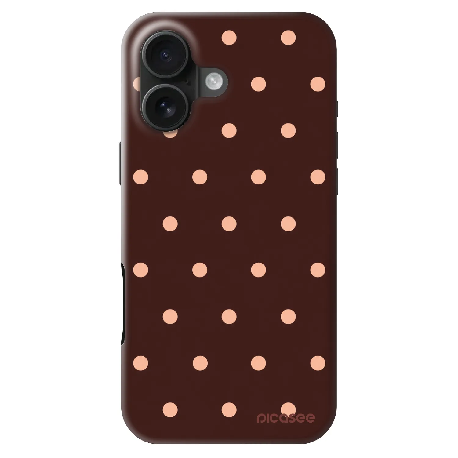 Picasee Fashion Case MagSafe für Apple iPhone 16 - Peach Dots & Chocolate