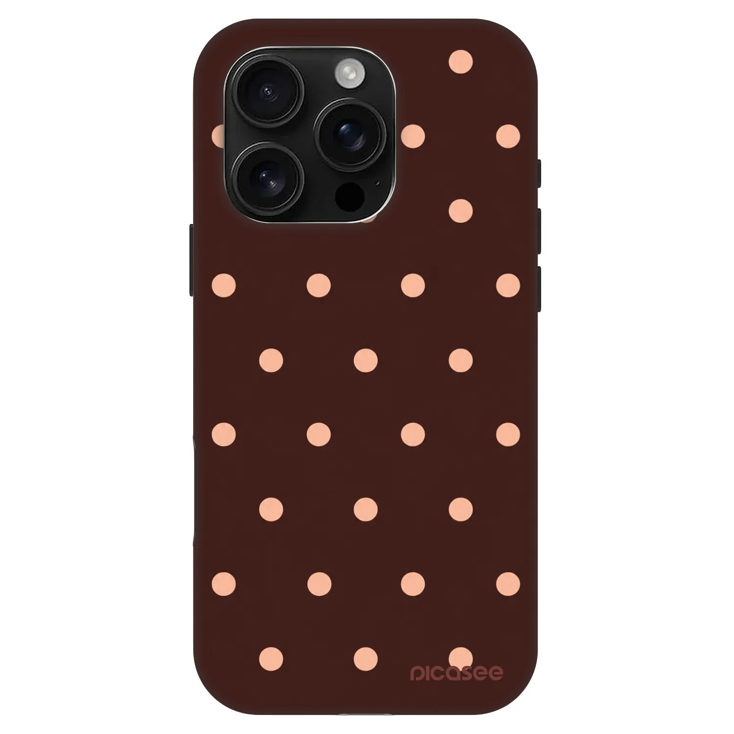 Picasee Fashion Case MagSafe für Apple iPhone 16 Pro - Peach Dots & Chocolate