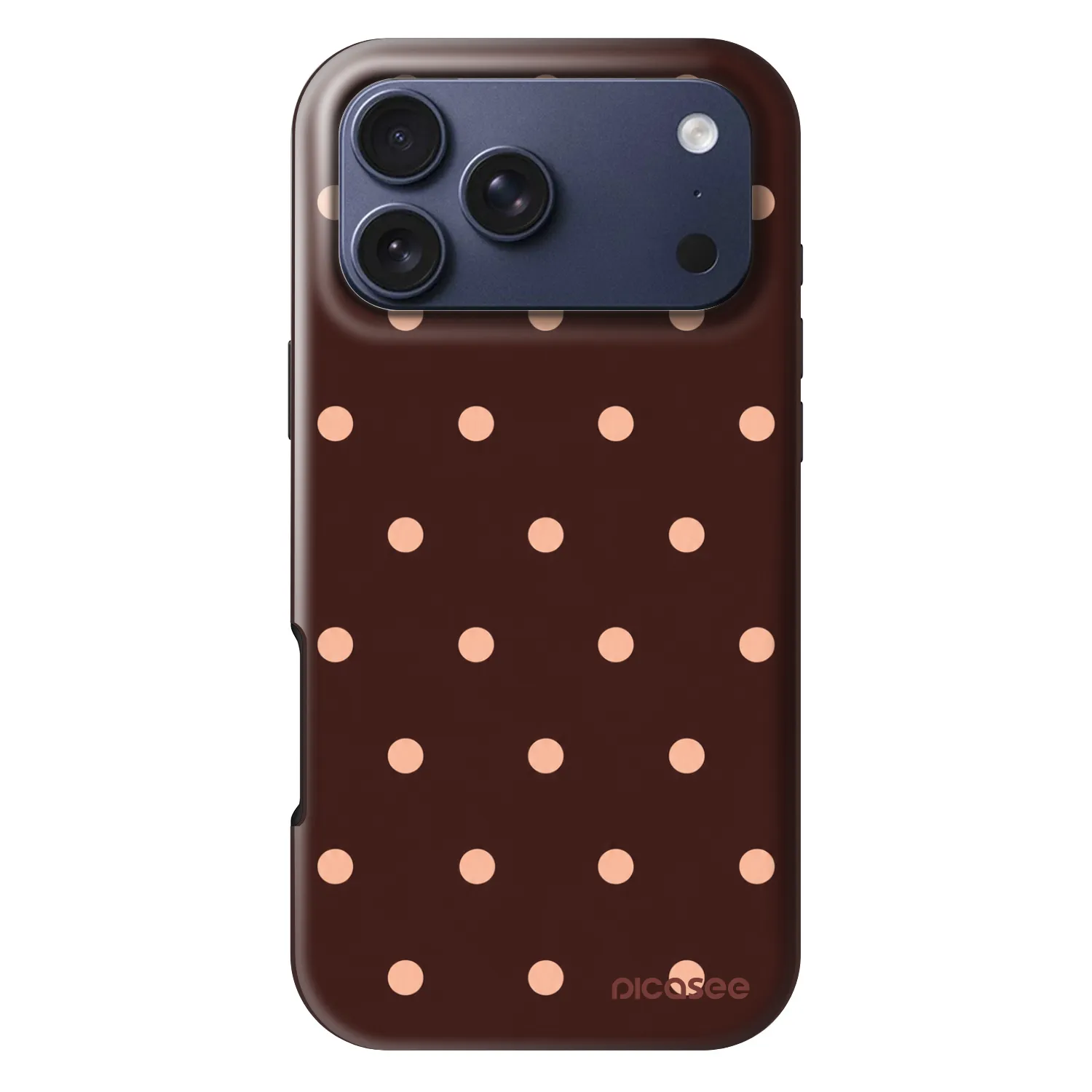 Picasee Fashion Case MagSafe für Apple iPhone 17 Pro Max - Peach Dots & Chocolate