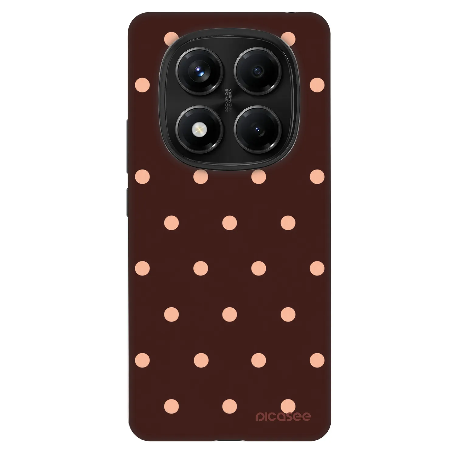Picasee Fashion Case für Xiaomi Redmi Note 14 Pro 4G - Peach Dots & Chocolate