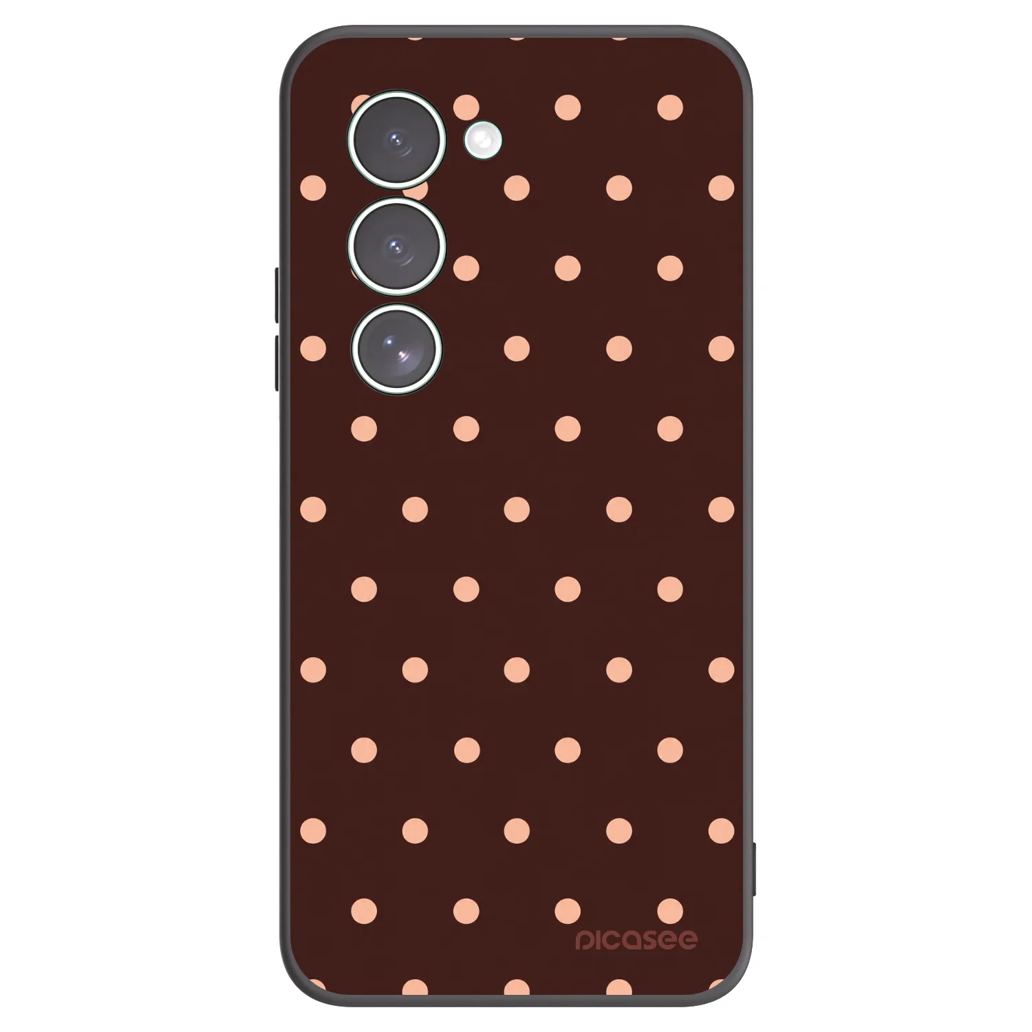 Picasee Xiaomi Redmi 15 5G Hülle - Schwarzes Silikon - Peach Dots & Chocolate
