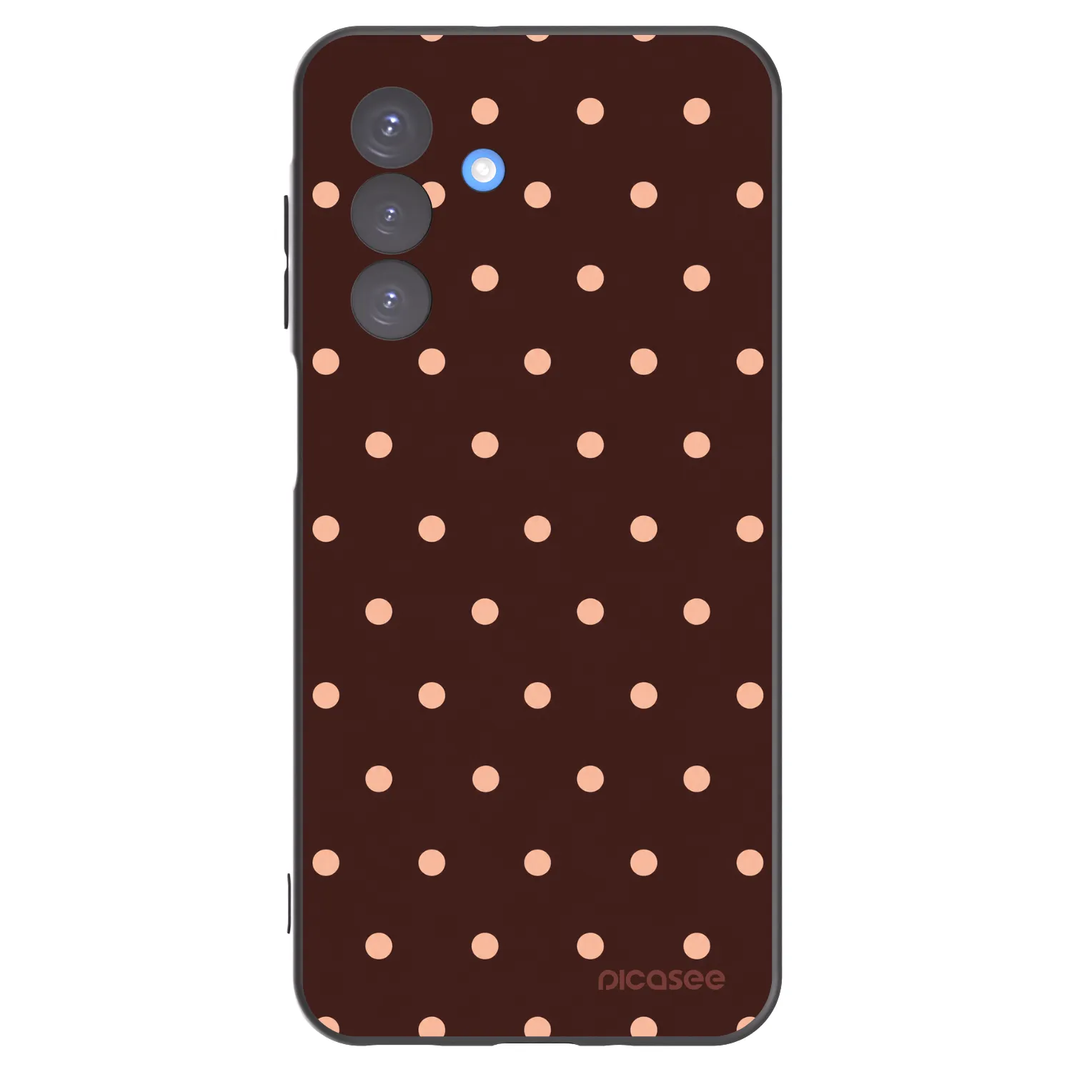 Picasee Samsung Galaxy A17 5G Hülle - Schwarzes Silikon - Peach Dots & Chocolate