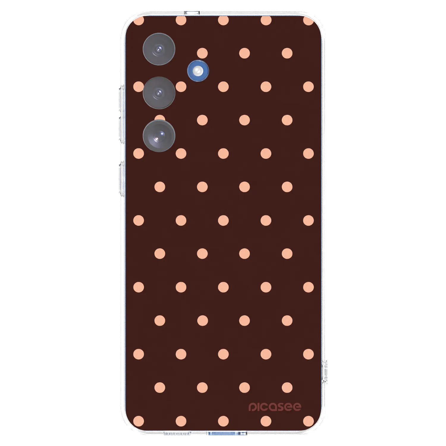 Picasee Samsung Galaxy S25 FE 5G Hülle - Transparentes Silikon - Peach Dots & Chocolate