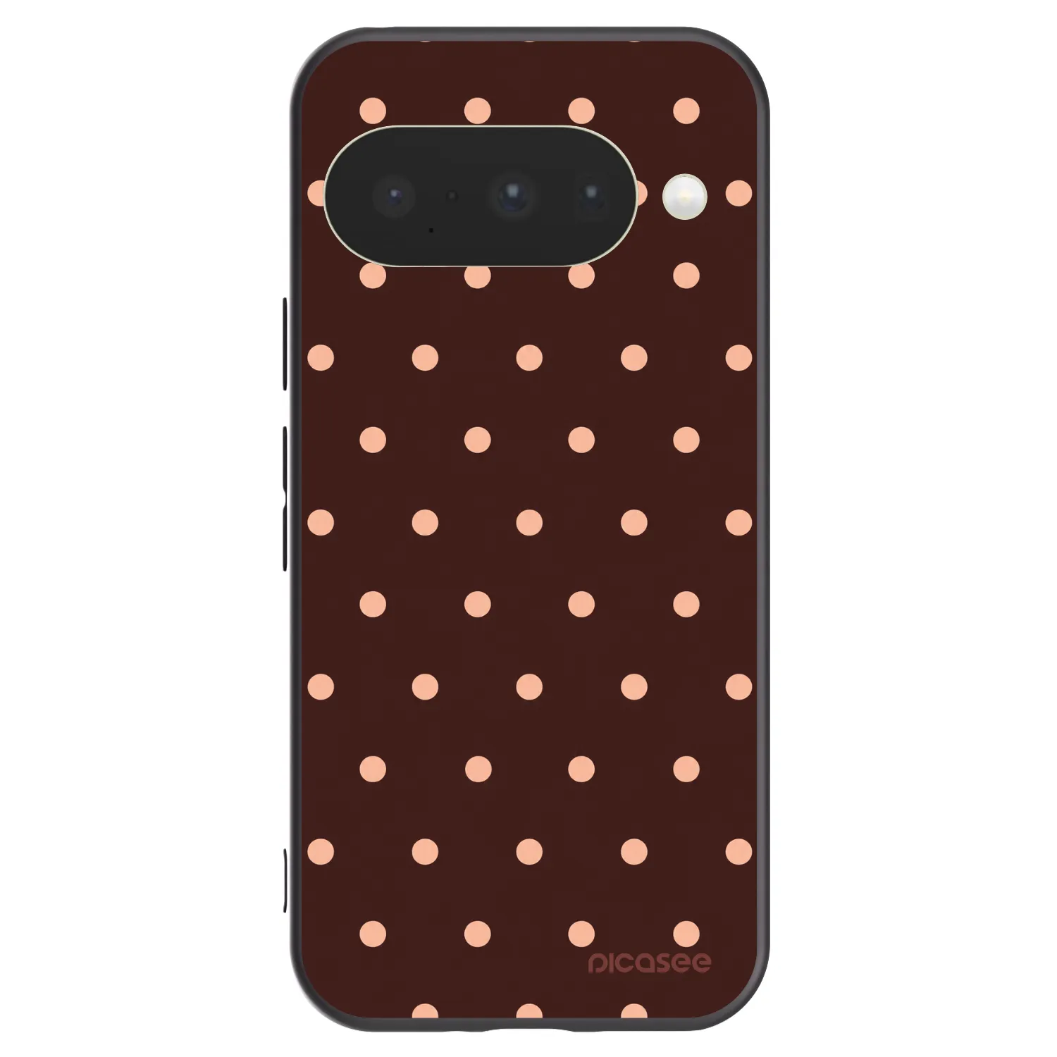 Picasee Google Pixel 10 Hülle - Schwarzes Silikon - Peach Dots & Chocolate